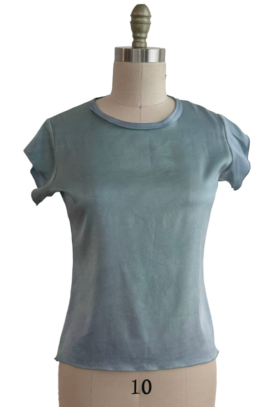 Sonya Top | Silk Charmeuse | Ombre Dye | Blue | Small