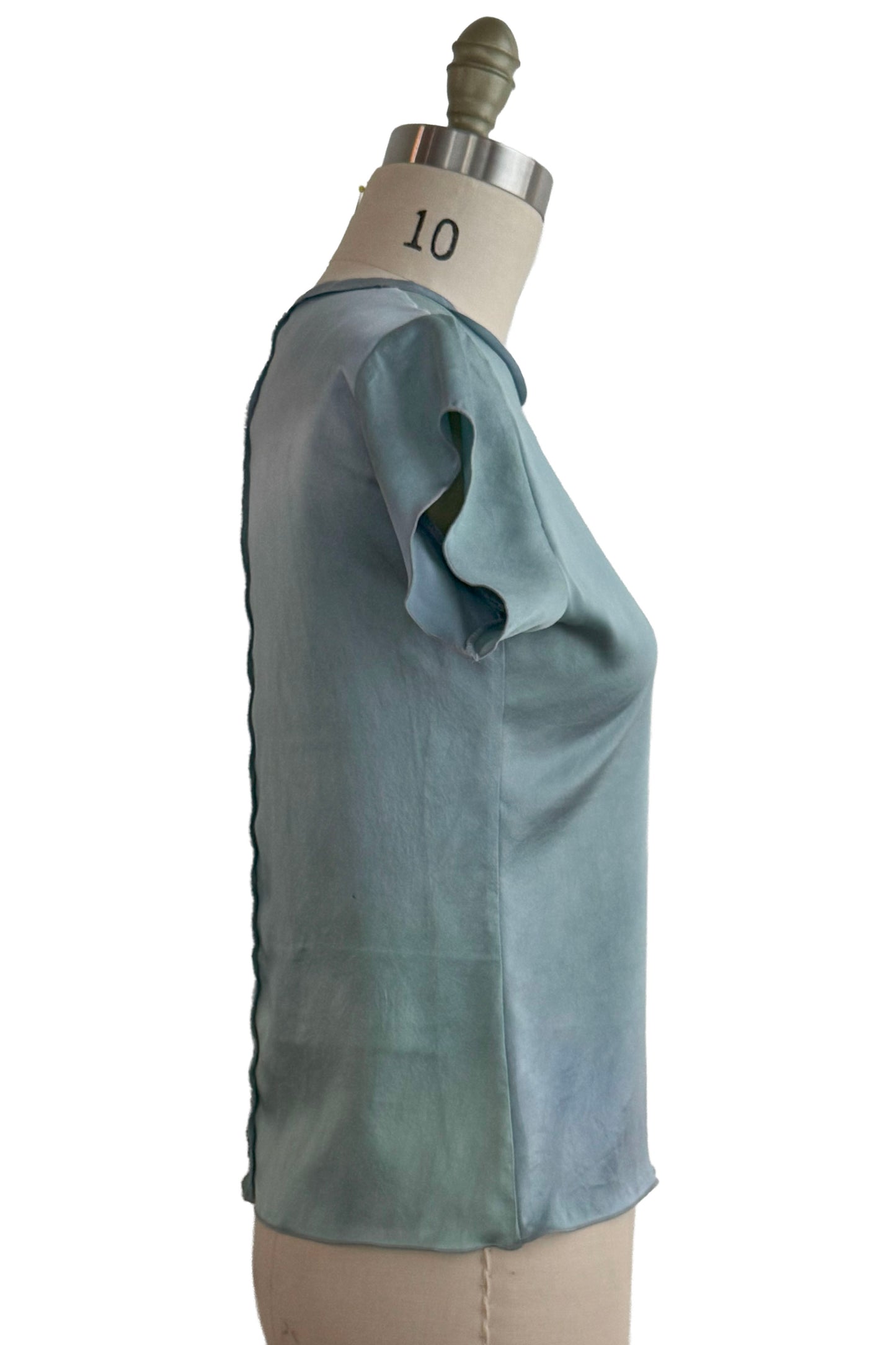 Sonya Top | Silk Charmeuse | Ombre Dye | Blue | Small