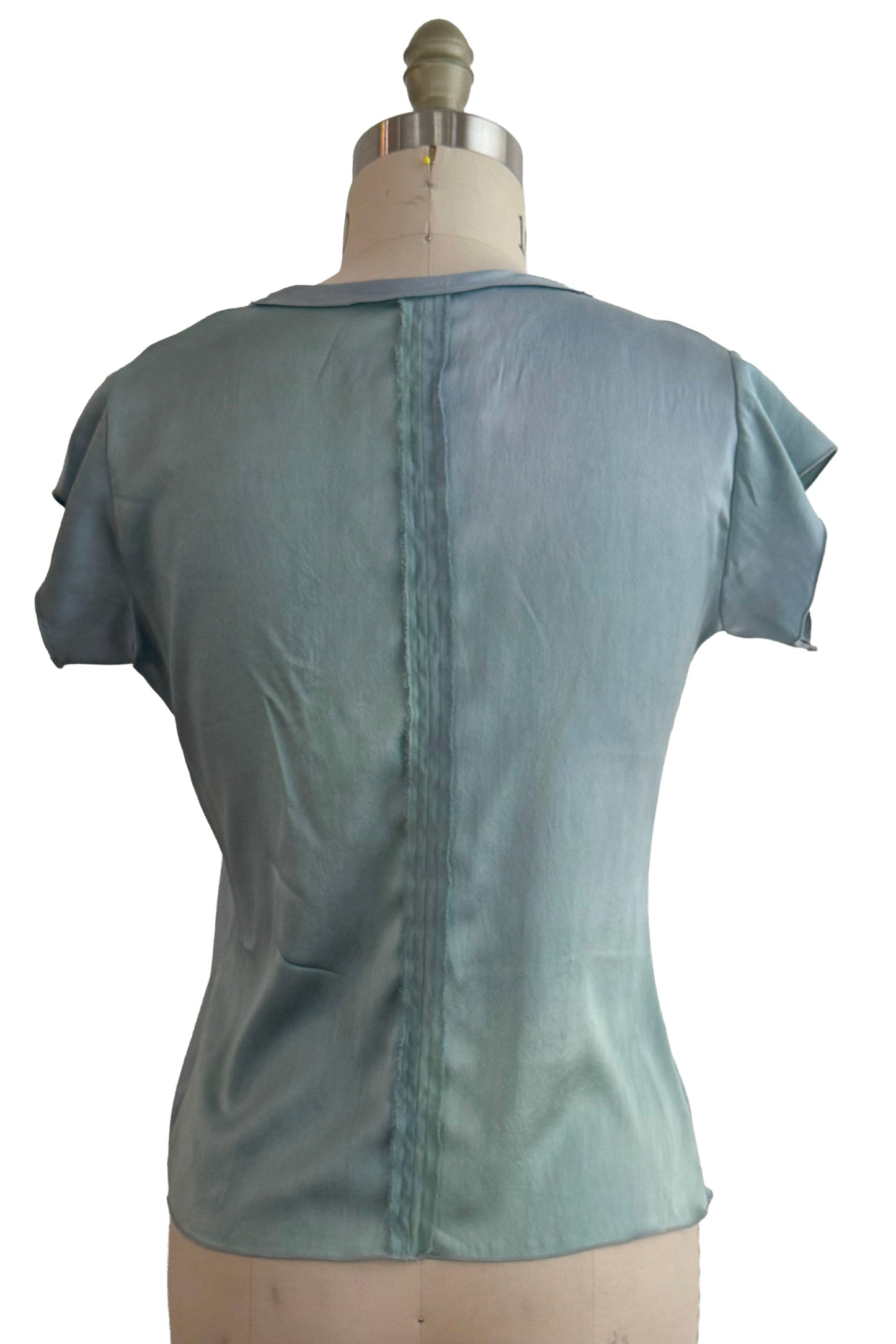 Sonya Top | Silk Charmeuse | Ombre Dye | Blue | Small
