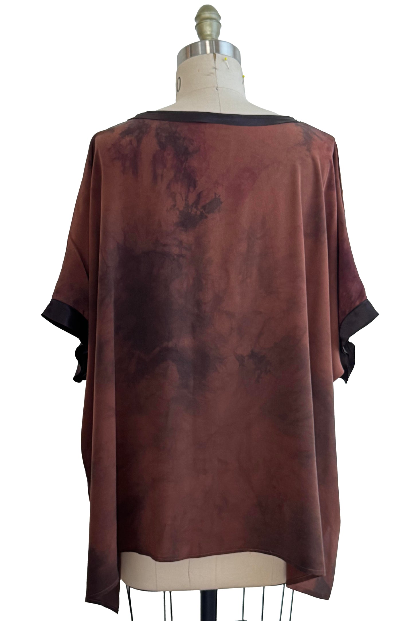 Deb Top | Silk Georgette | Ombre Dyed | Brown & Burgundy