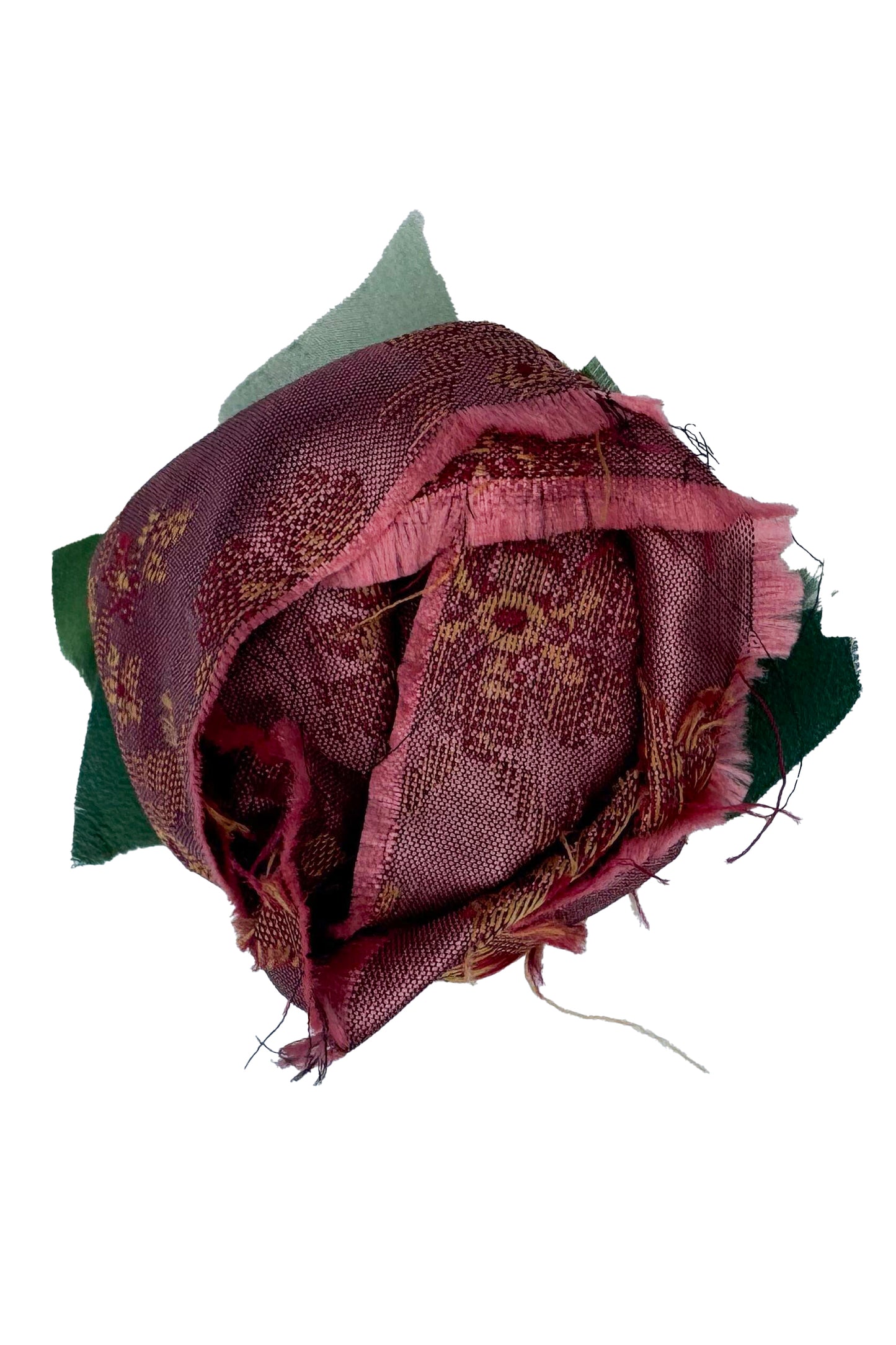 Magnetic Floral Brooch | Rosette | Silk Jacquard | Pink