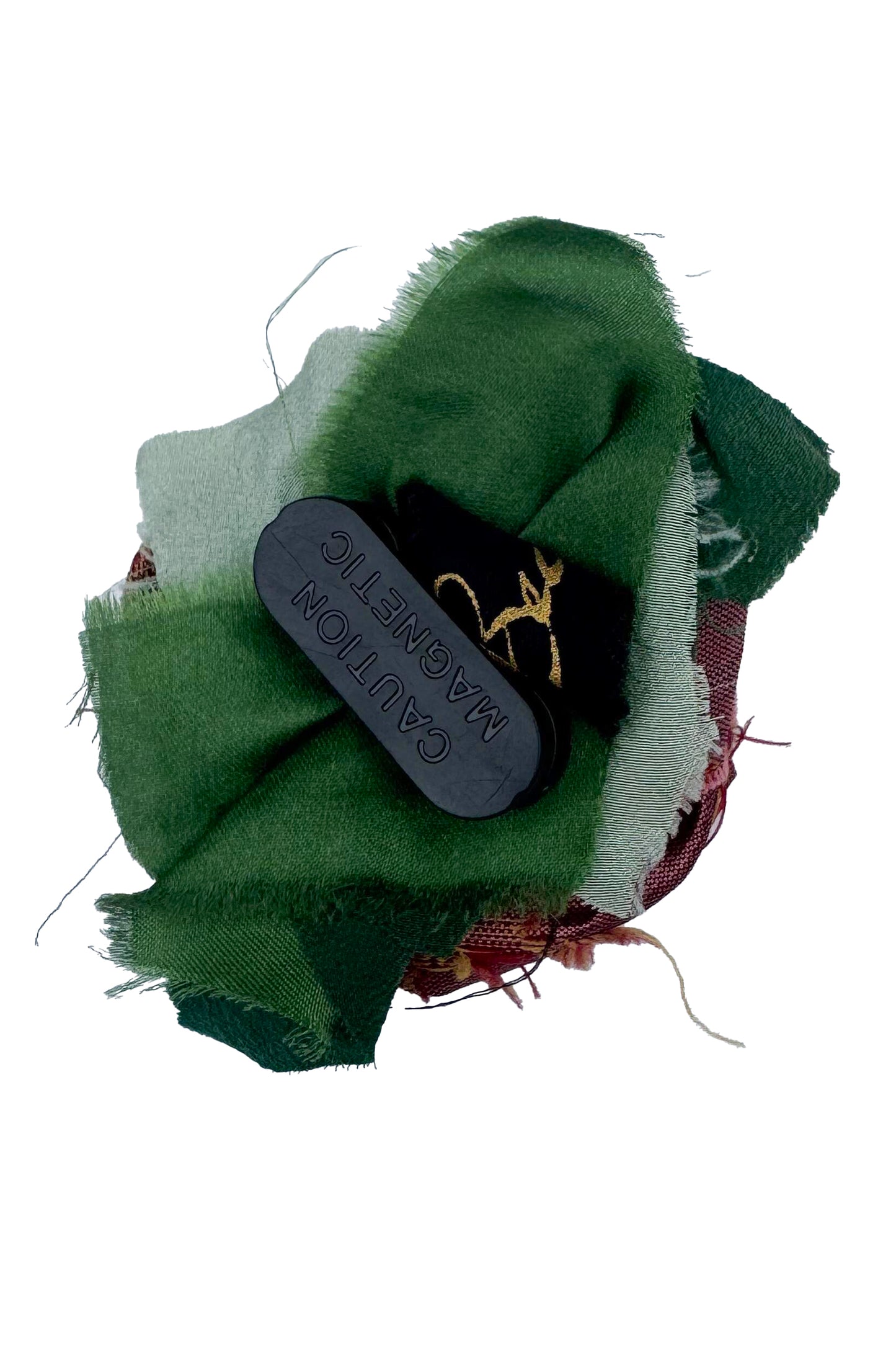 Magnetic Floral Brooch | Rosette | Silk Jacquard | Pink