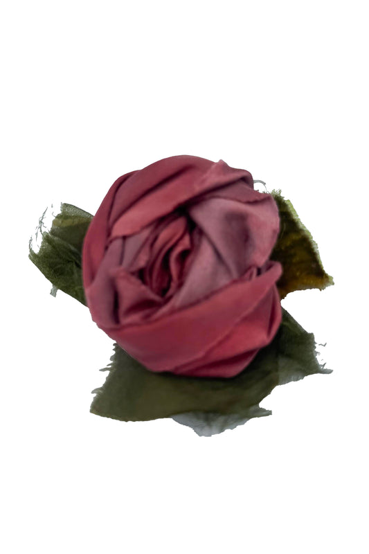 Magnetic Floral Brooch | Rosette | Dark Rose Pink