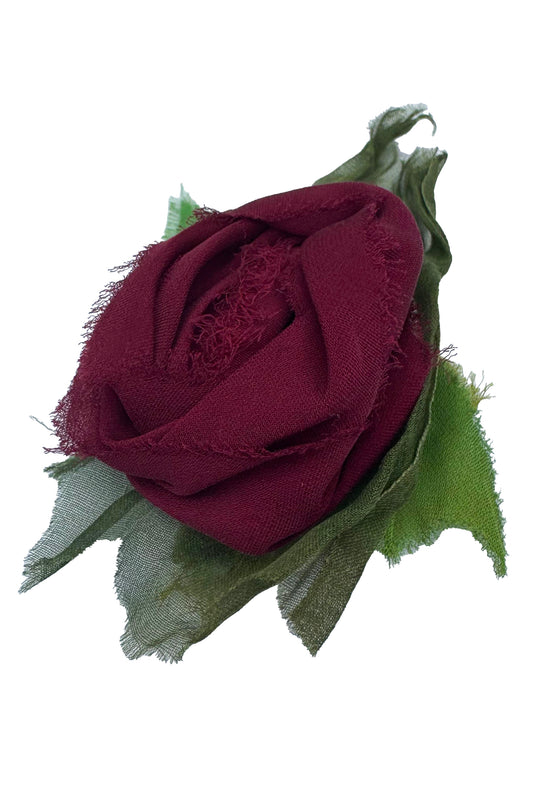 Magnetic Floral Brooch | Rosette | Crimson