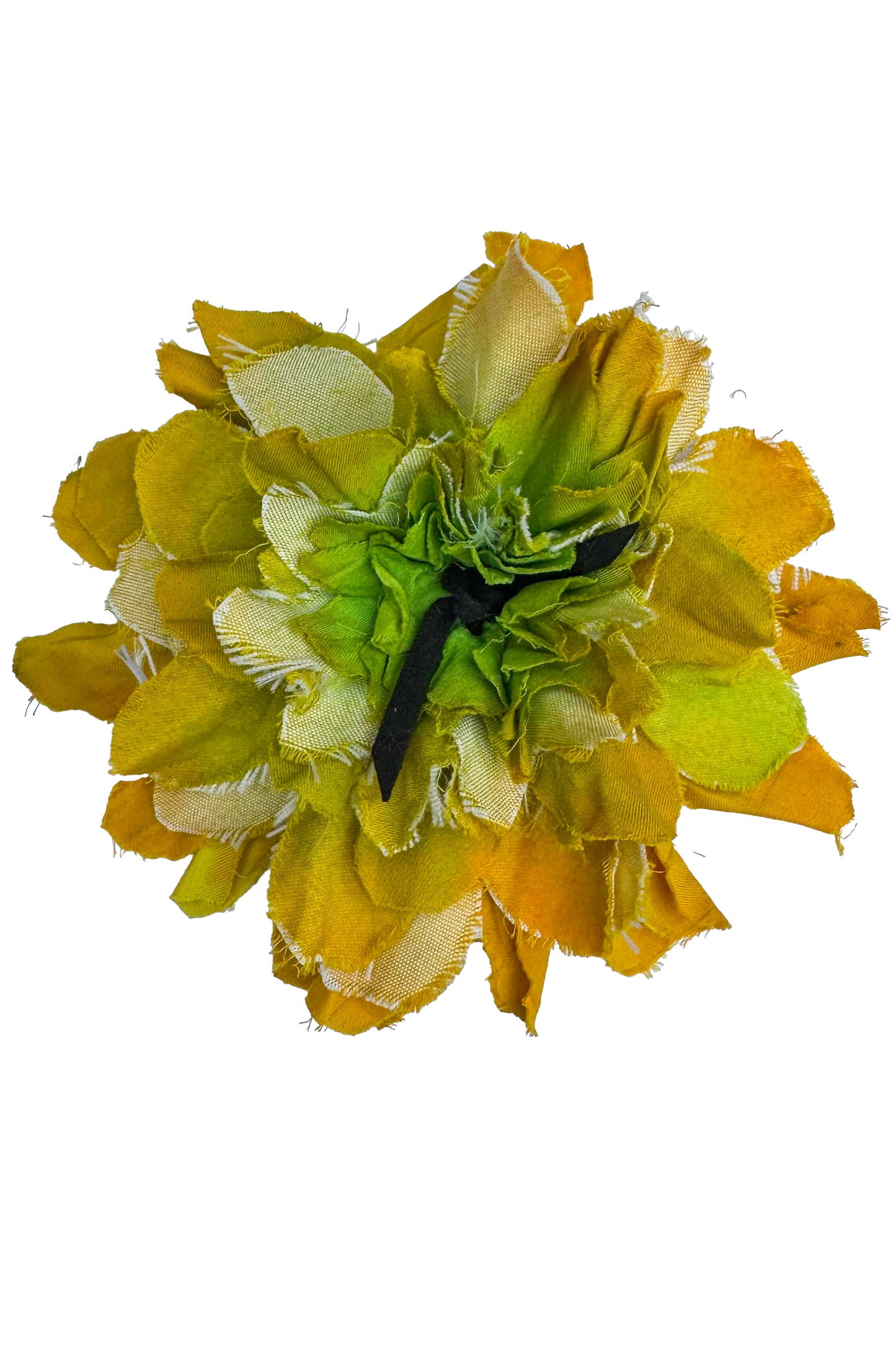 Magnetic Floral Brooch | Cotton | Yellow & Green