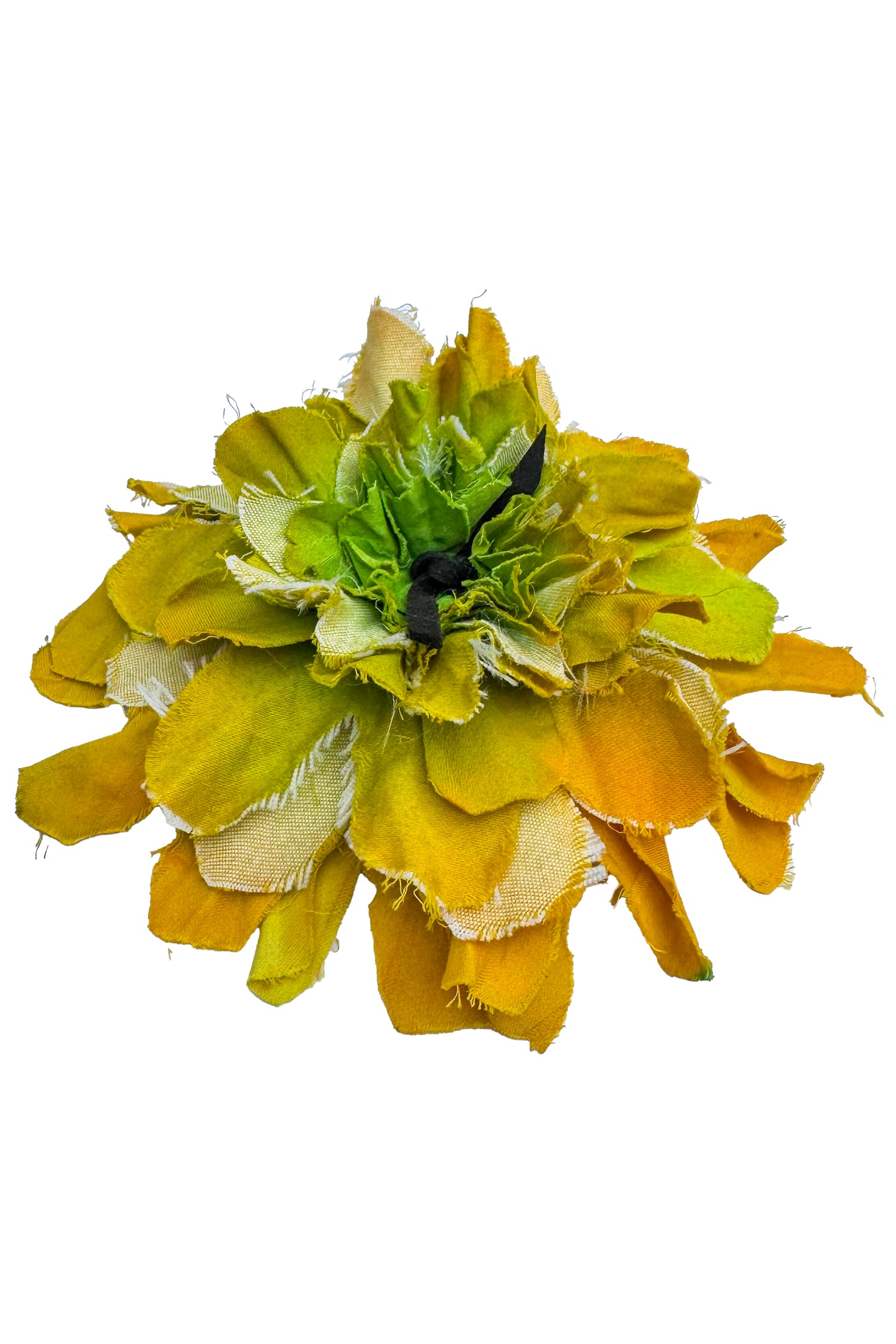 Magnetic Floral Brooch | Cotton | Yellow & Green