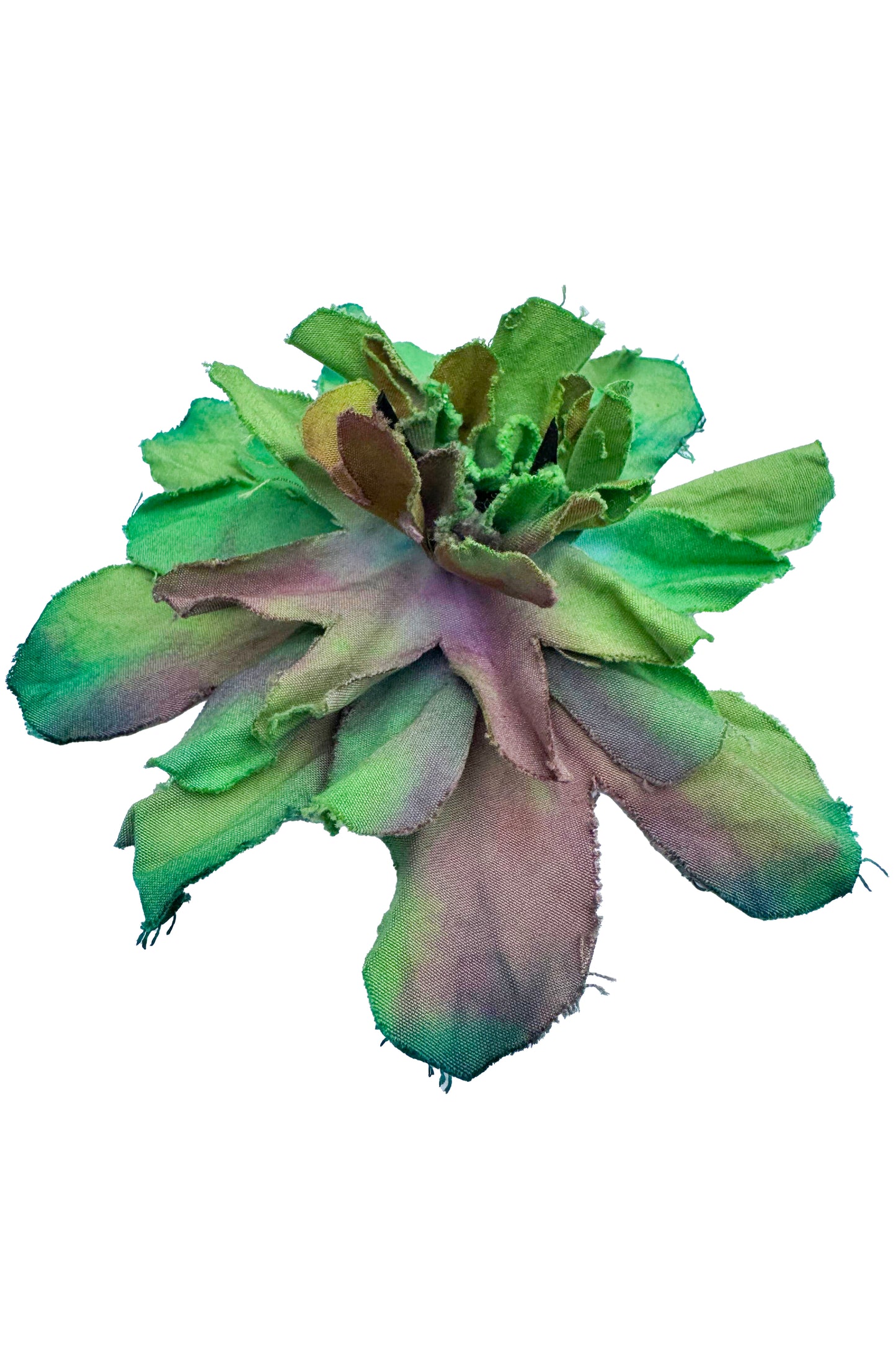 Magnetic Floral Brooch | Cotton | Bright Green & Purple