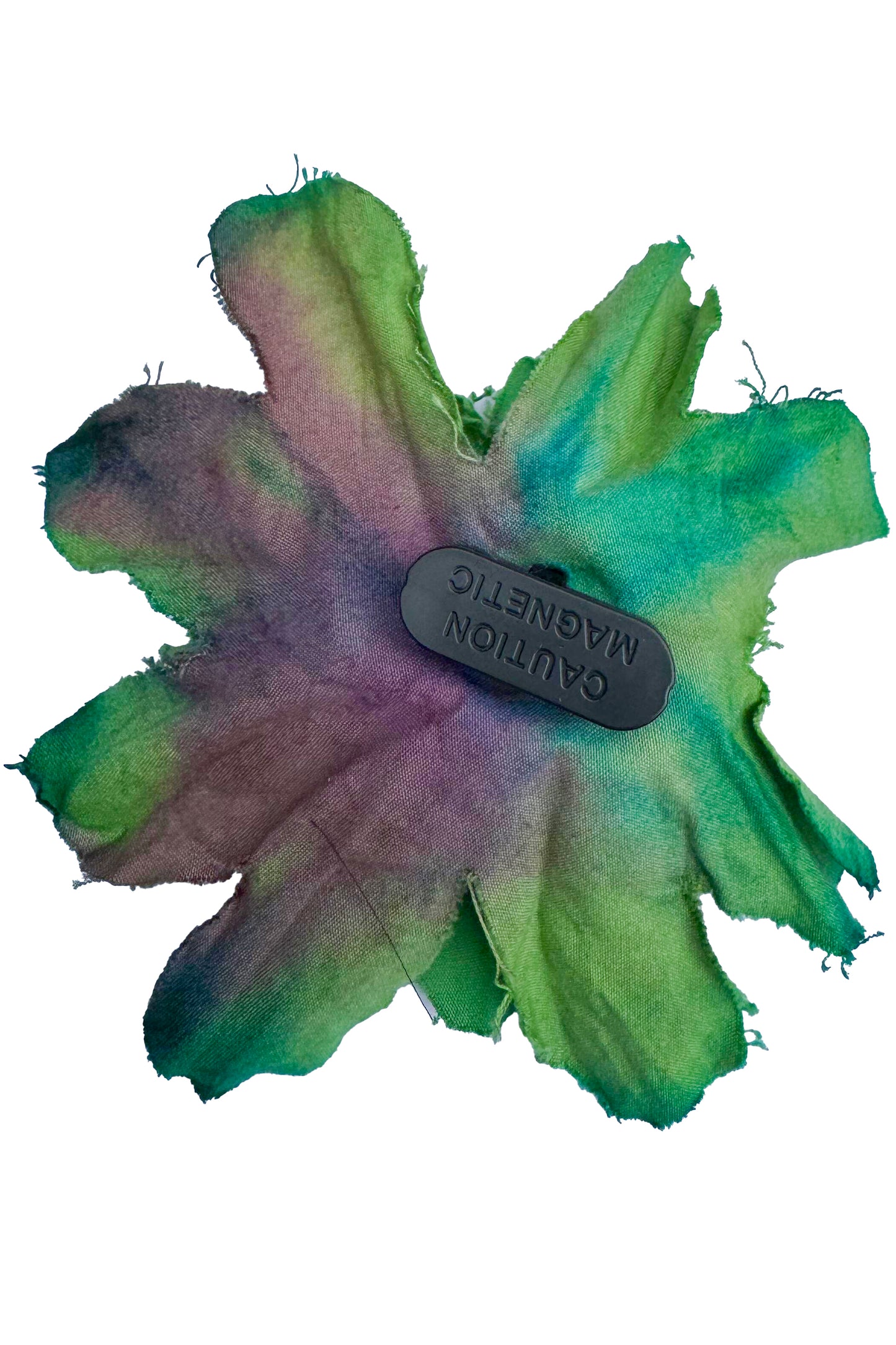 Magnetic Floral Brooch | Cotton | Bright Green & Purple