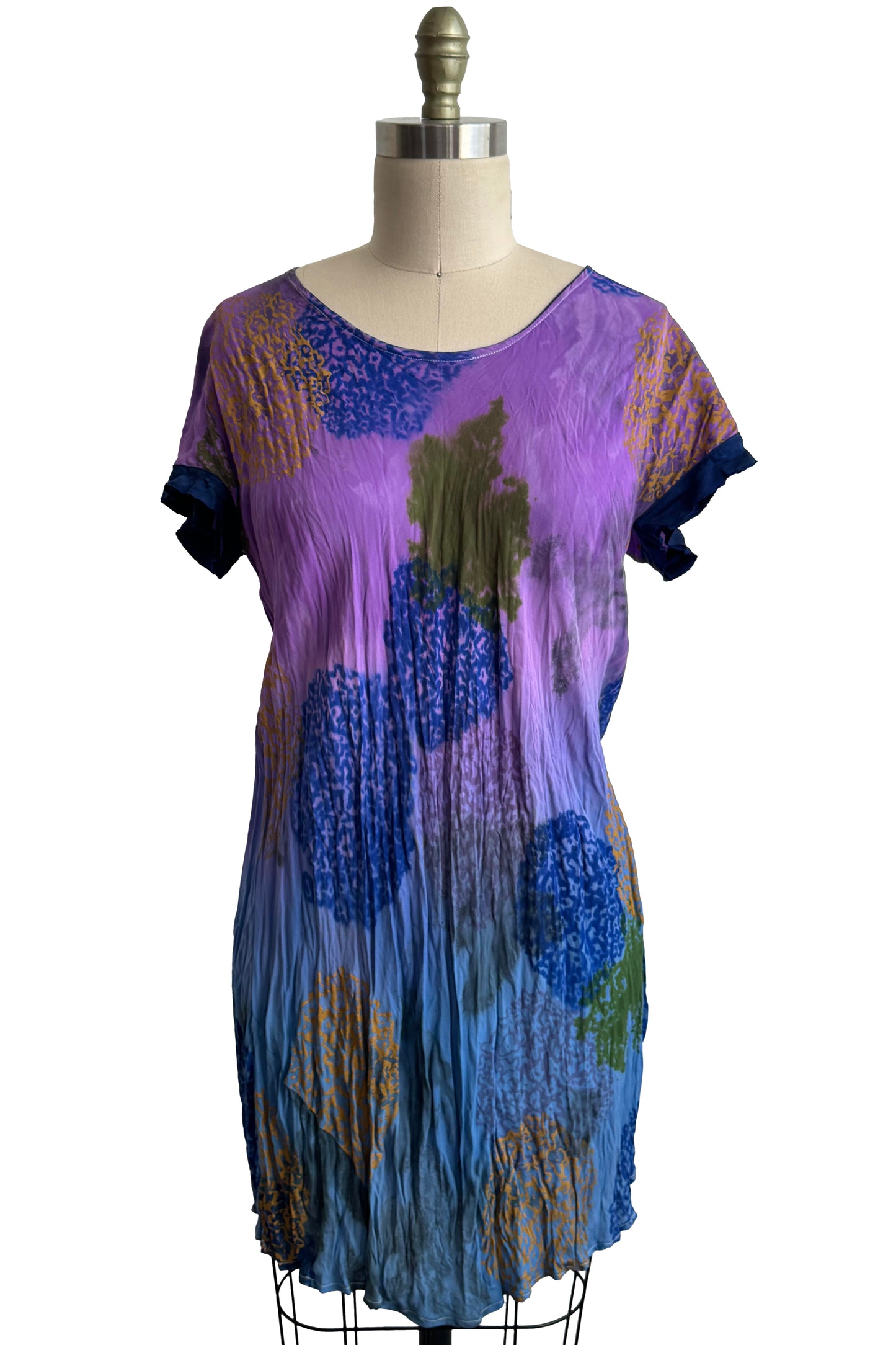 Athena Dress | Silk Charmeuse | Hydrangea Print | Blue & Purple