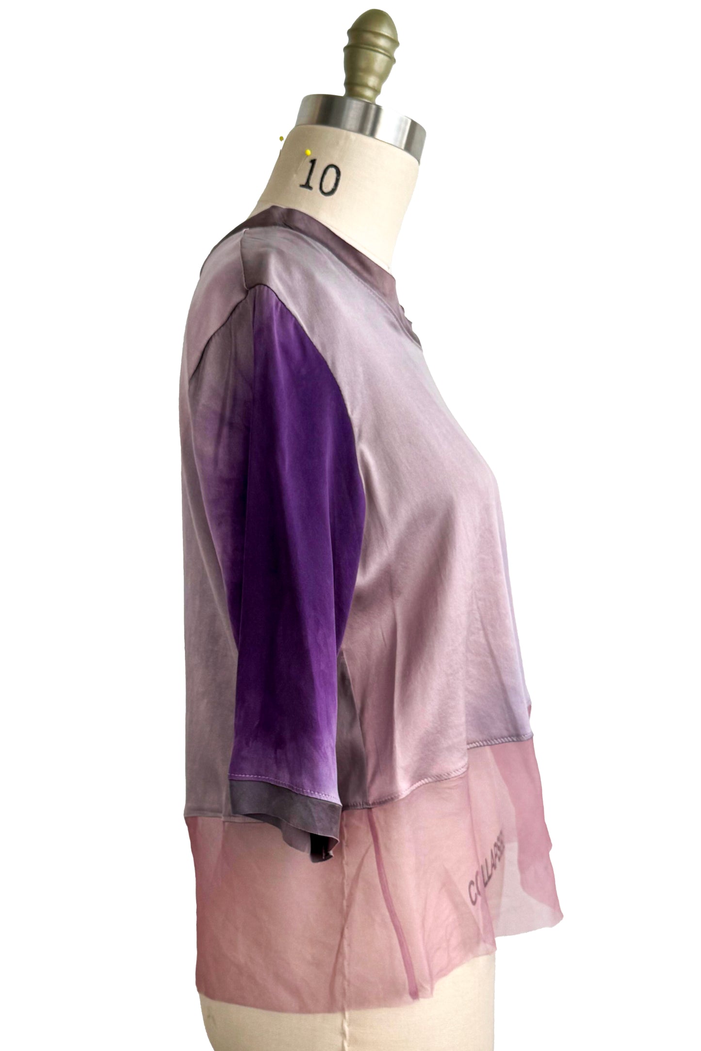 Marais Top | Stretch Silk & Silk Organza | Lavender Dyed | Medium