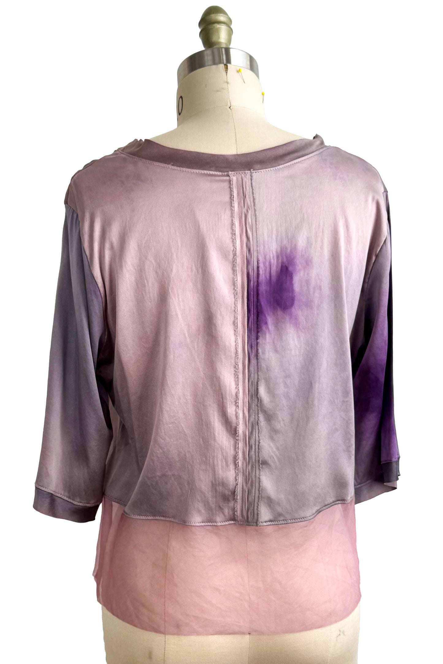 Marais Top | Stretch Silk & Silk Organza | Lavender Dyed | Medium