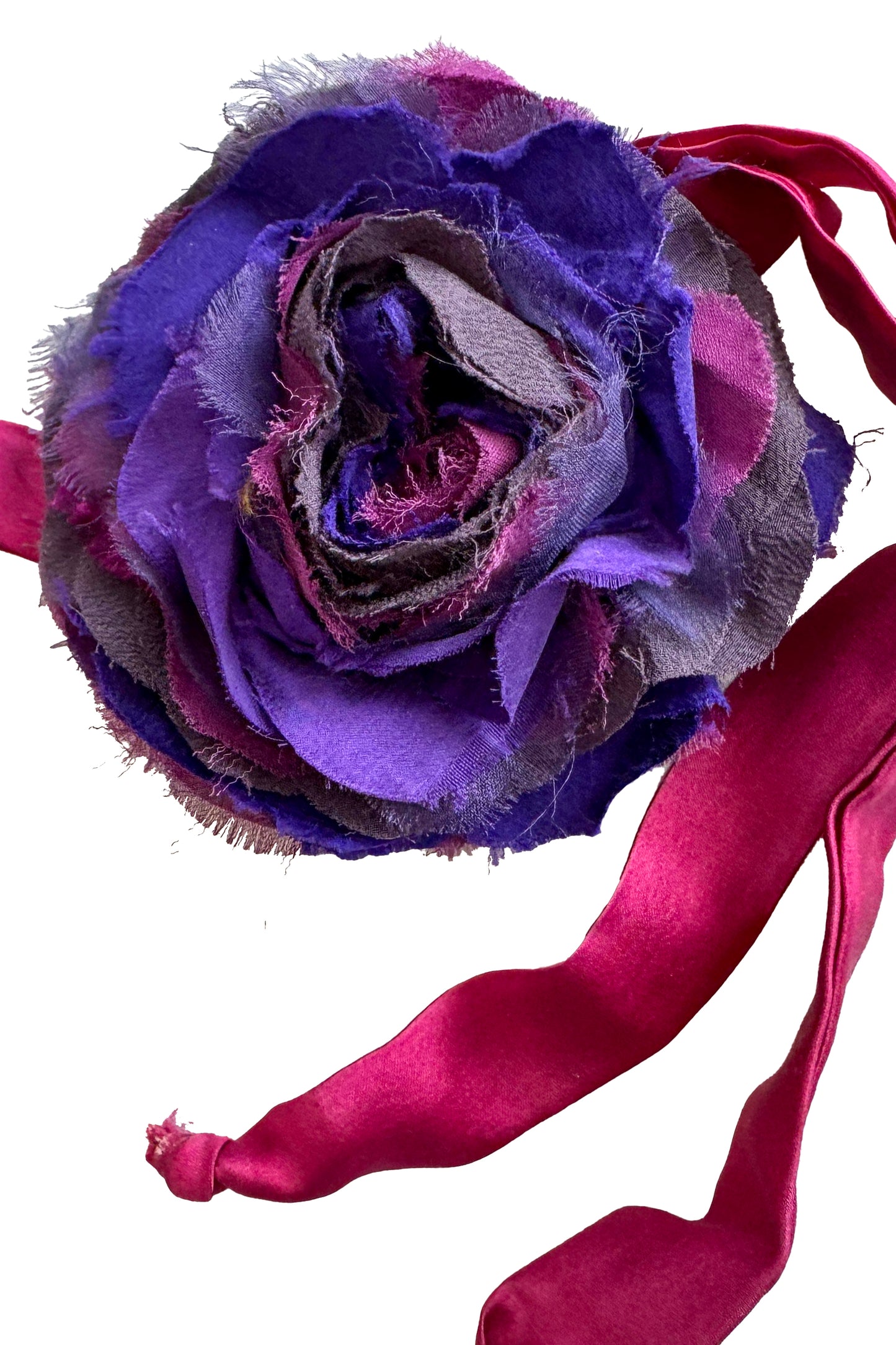 Adriana Bolo Lariat | Camellia | Silk | Pink & Purple