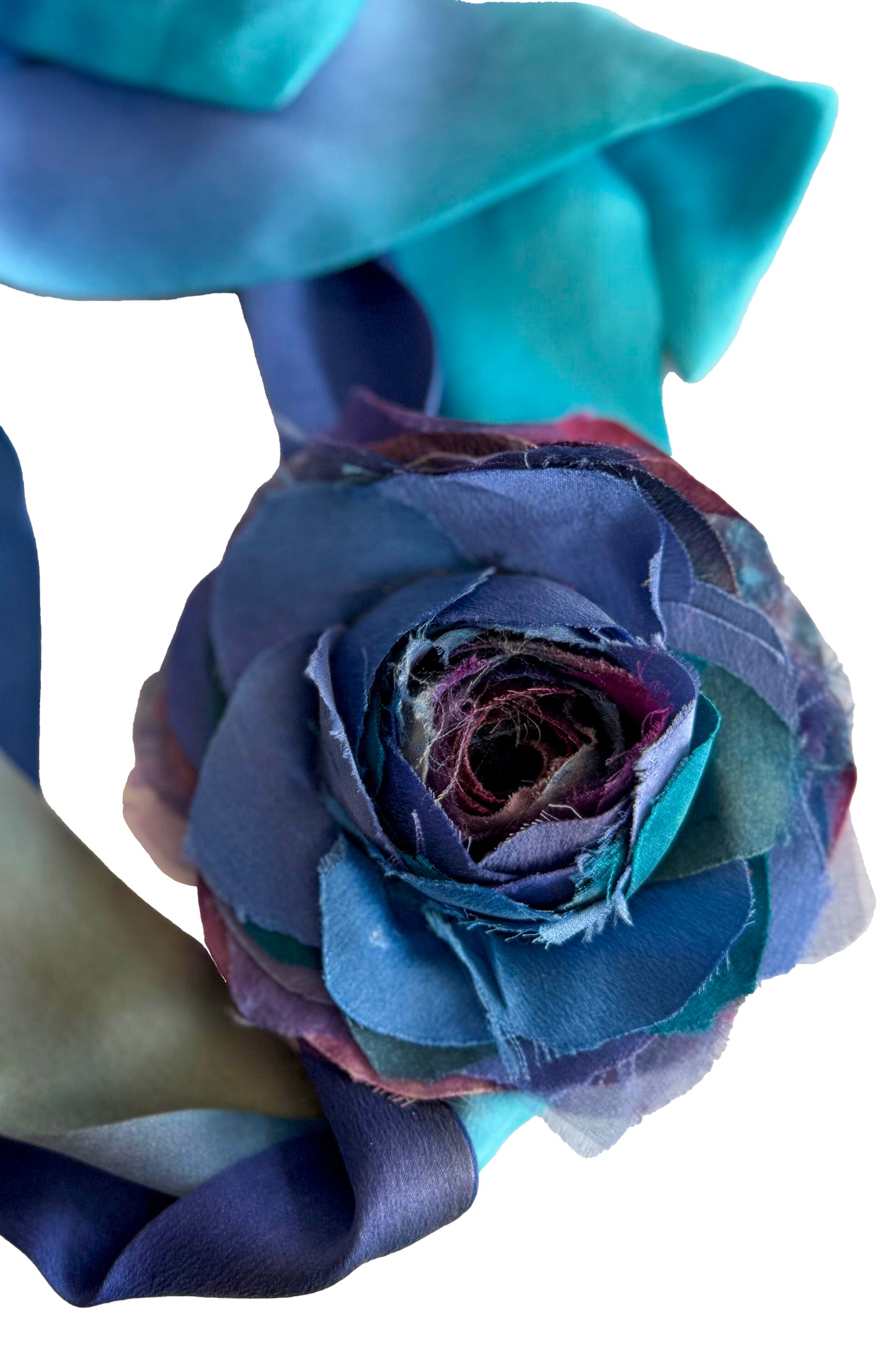 Adriana Bolo Lariat | Camellia | Silk | Blue Painted