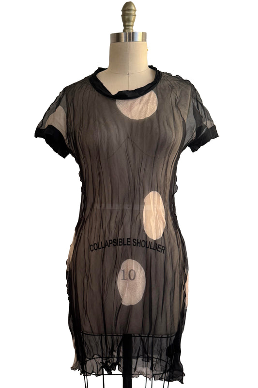 Athena Dress | Silk Organza | Moon Print | Black & Natural