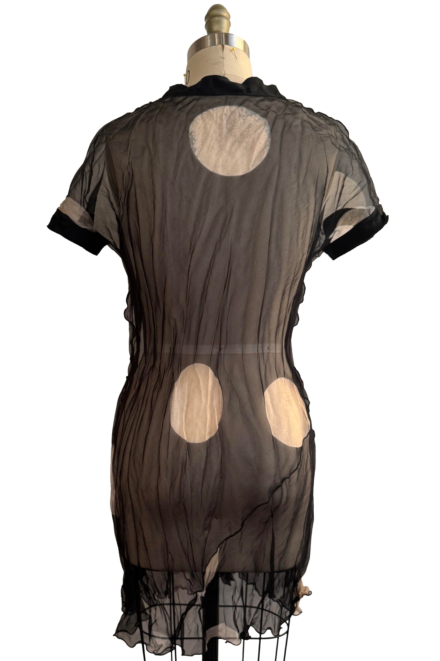 Athena Dress | Silk Organza | Moon Print | Black & Natural