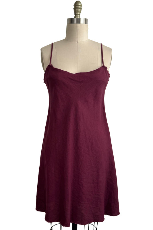 Kappa Mini Dress | Linen | Plum | Small