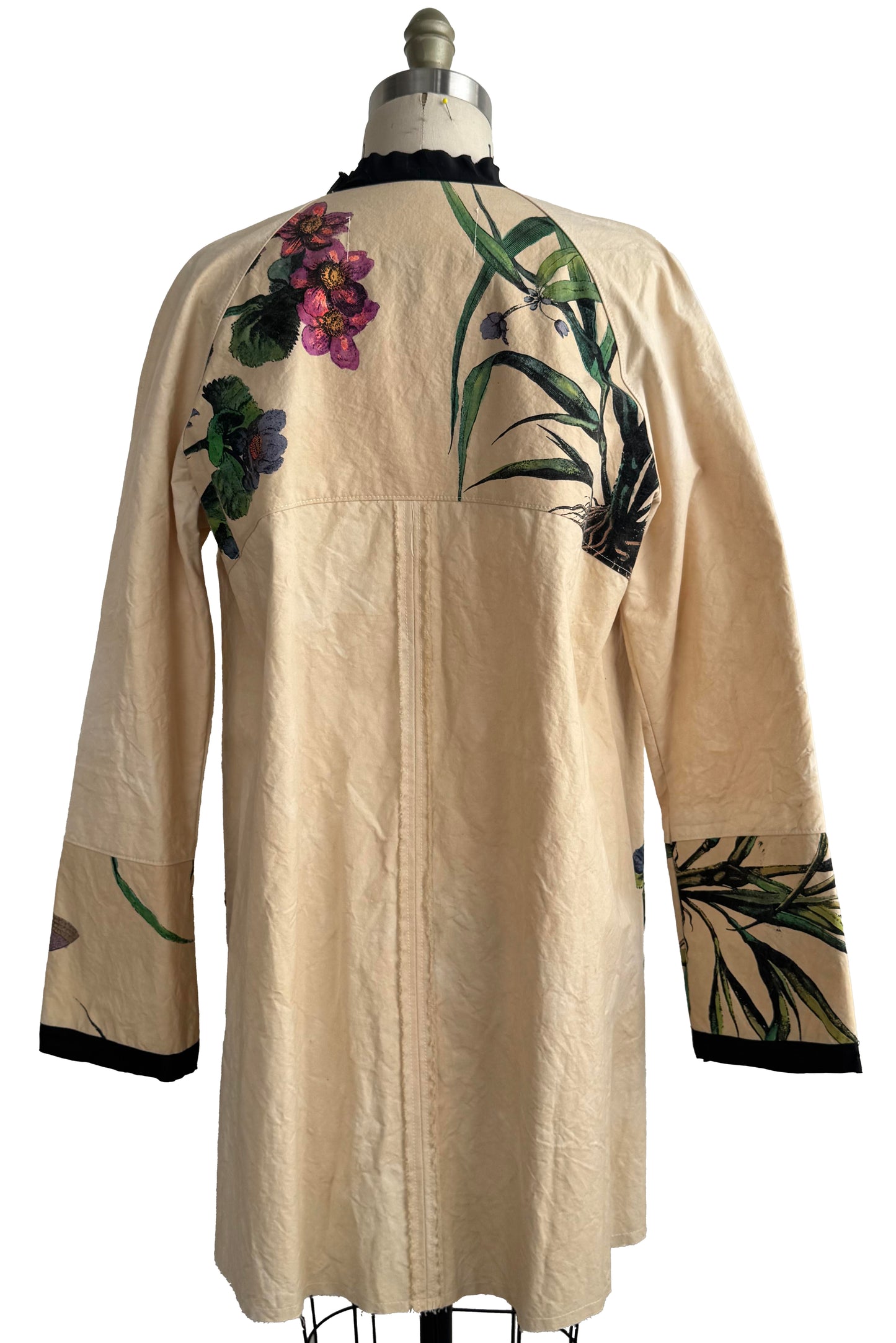 Juno Coat | Cotton Canvas | Hand Painted Bouquet Print | Medium