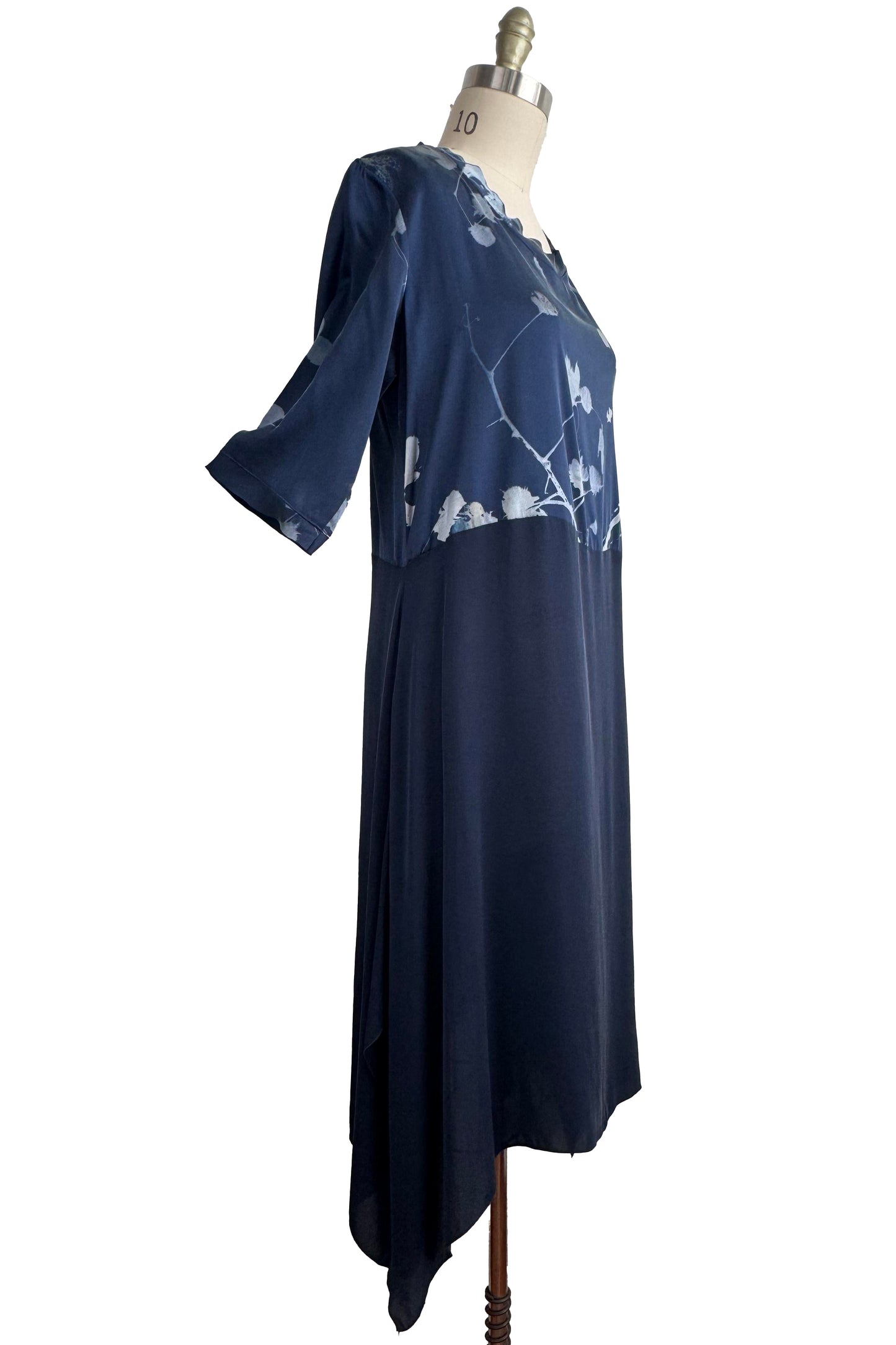 Marais Dress | Stretch Silk & Crepe De Chine | Cotton Print | Blue | Medium