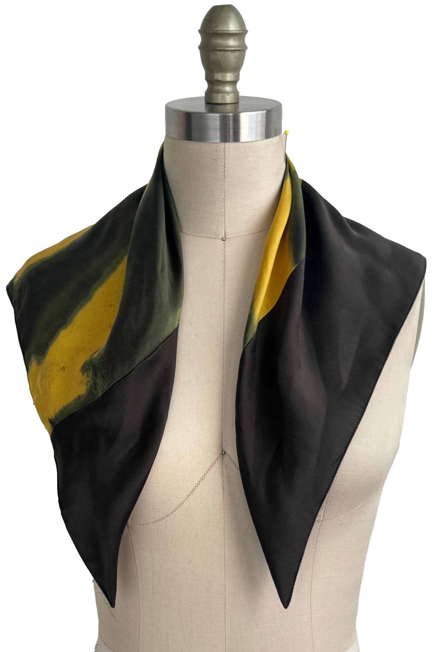 Kerchief | Bias Cut Silk Charmeuse | Patchwork | Black & Yellow
