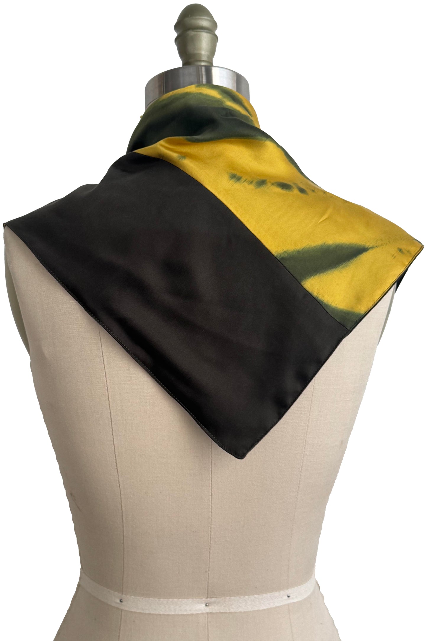 Kerchief | Bias Cut Silk Charmeuse | Patchwork | Black & Yellow