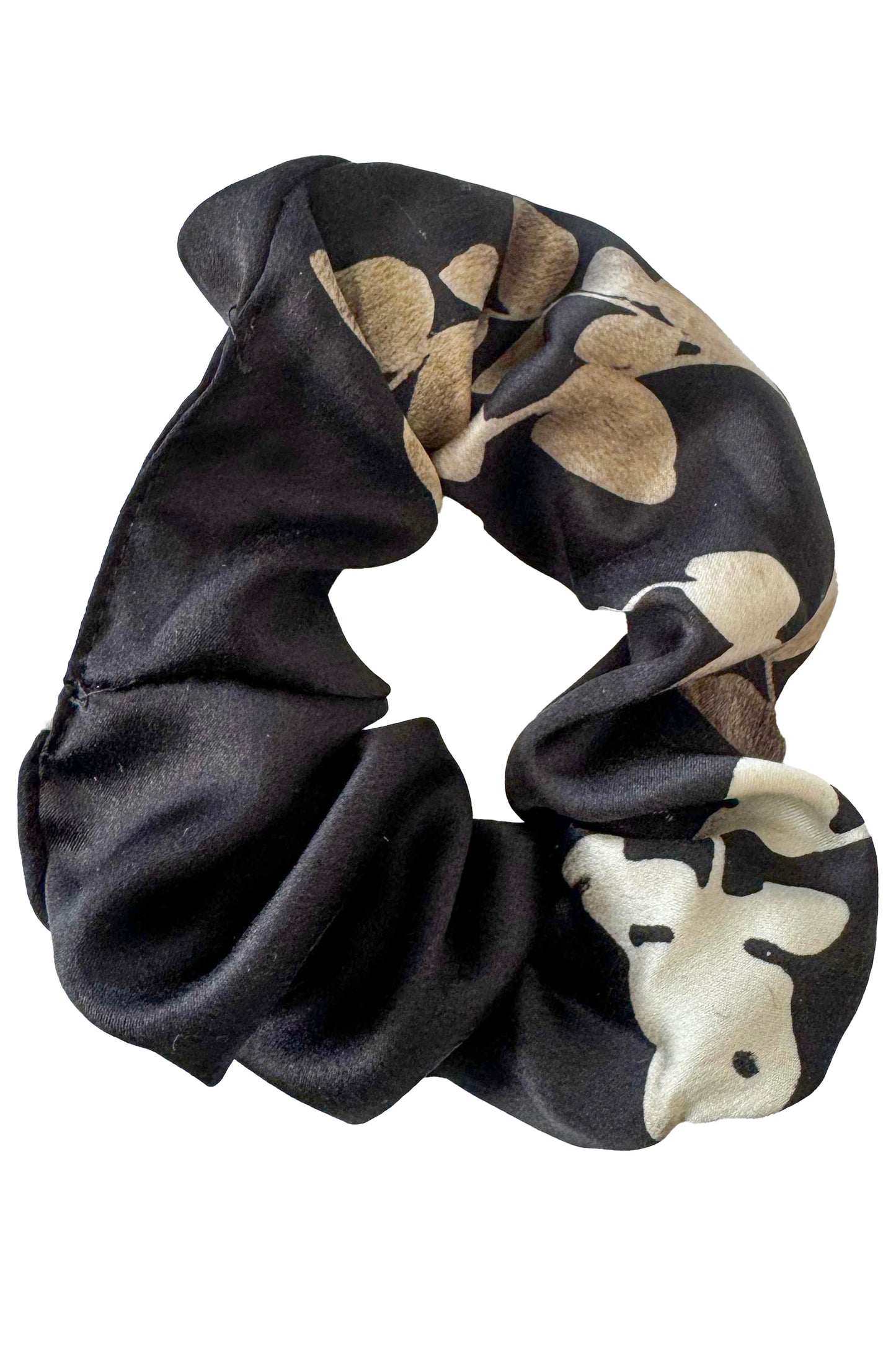 Hair Cuff | Silk Charmeuse | Vine Print | Black & Natural