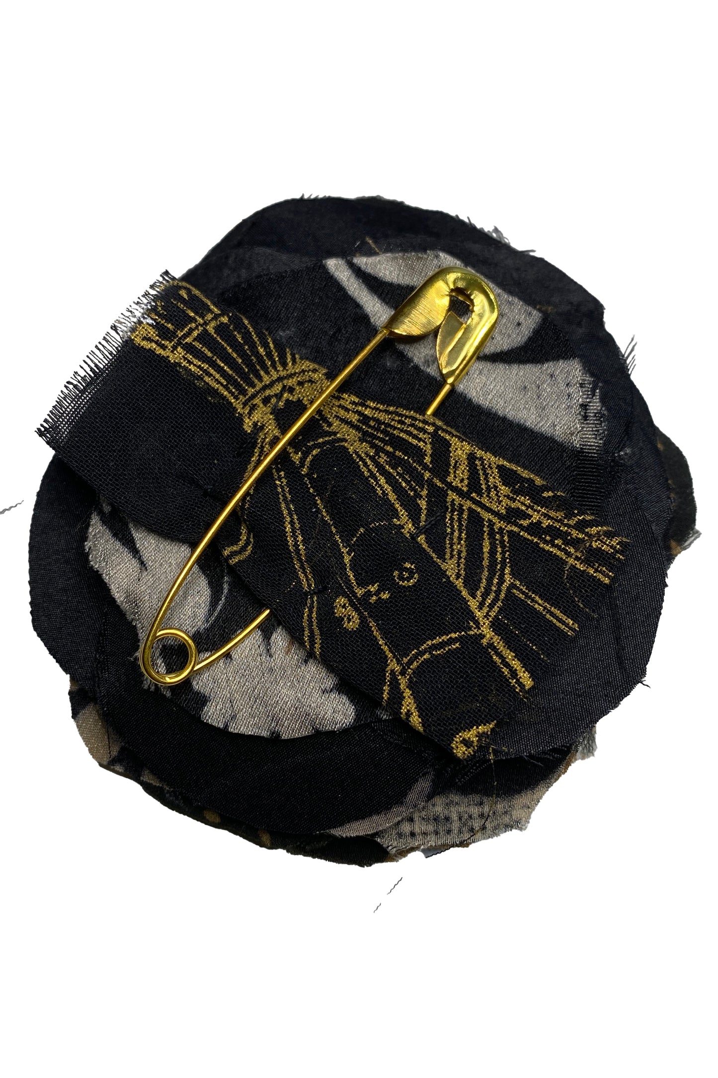 Camelia Brooch | Pin Back |  Black & Bronze