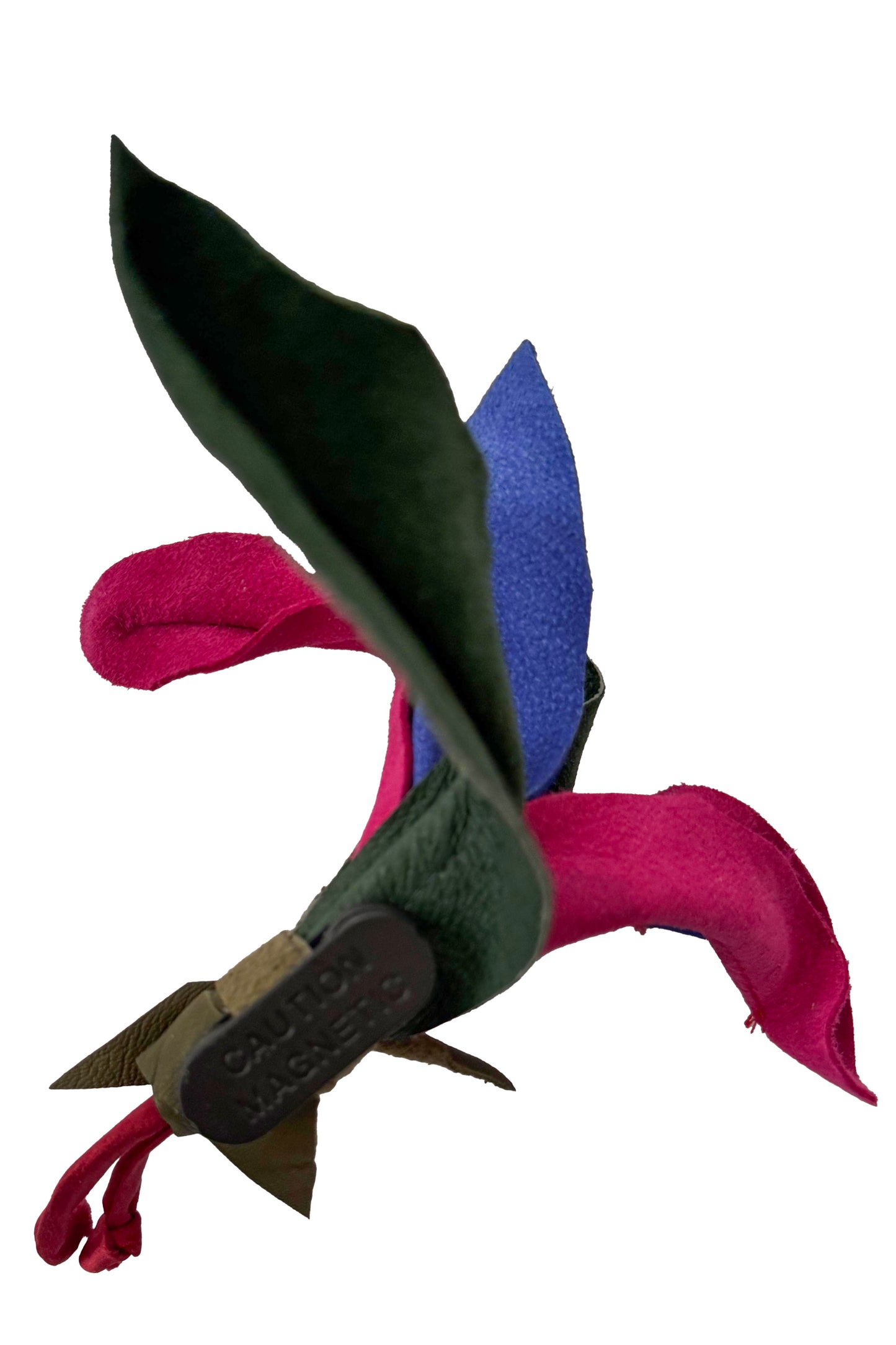 Magnetic Floral Brooch | Orchid | Leather | Magenta, Purple & Green