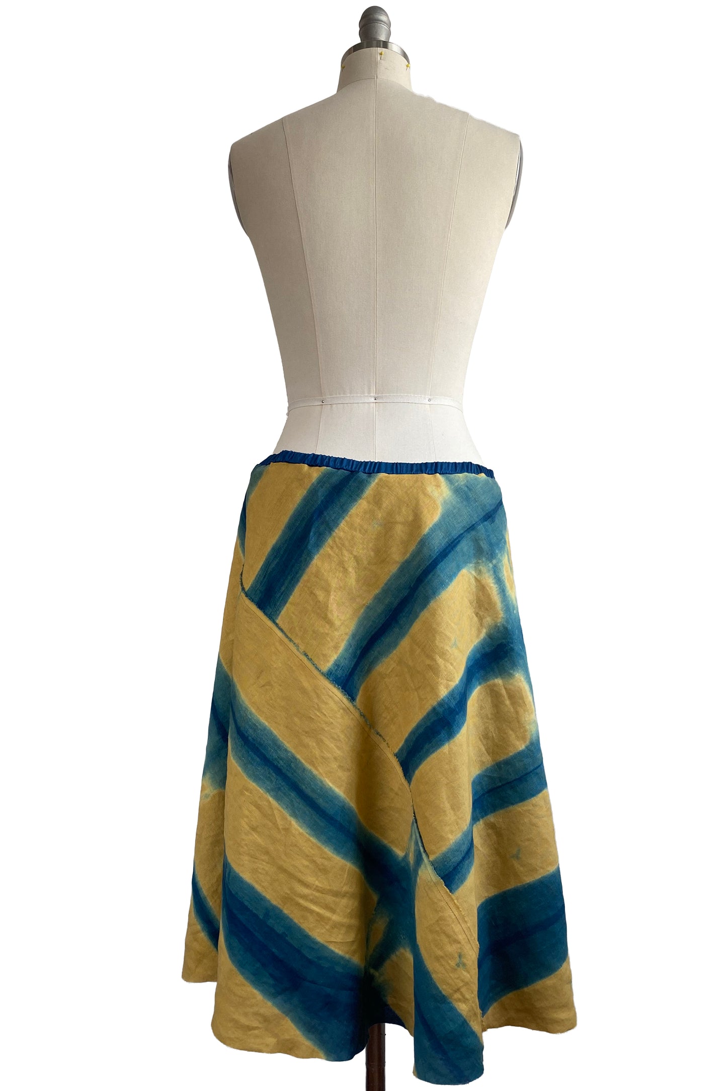 Toulouse Skirt | Itajime Dye | Ochre & Indigo | Medium