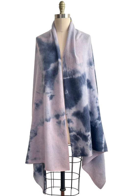 Shawl | Cashmere | Tie Dyed | Pink & Grey | XL