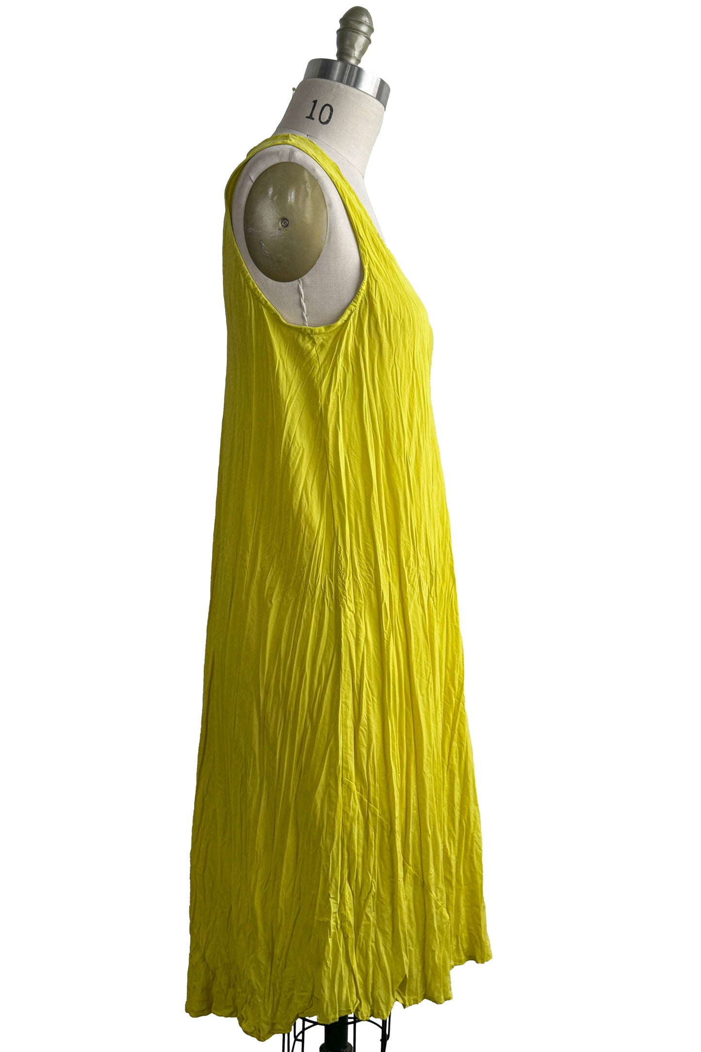 Crinkle Tank Dress | Habotai Silk | Yellow