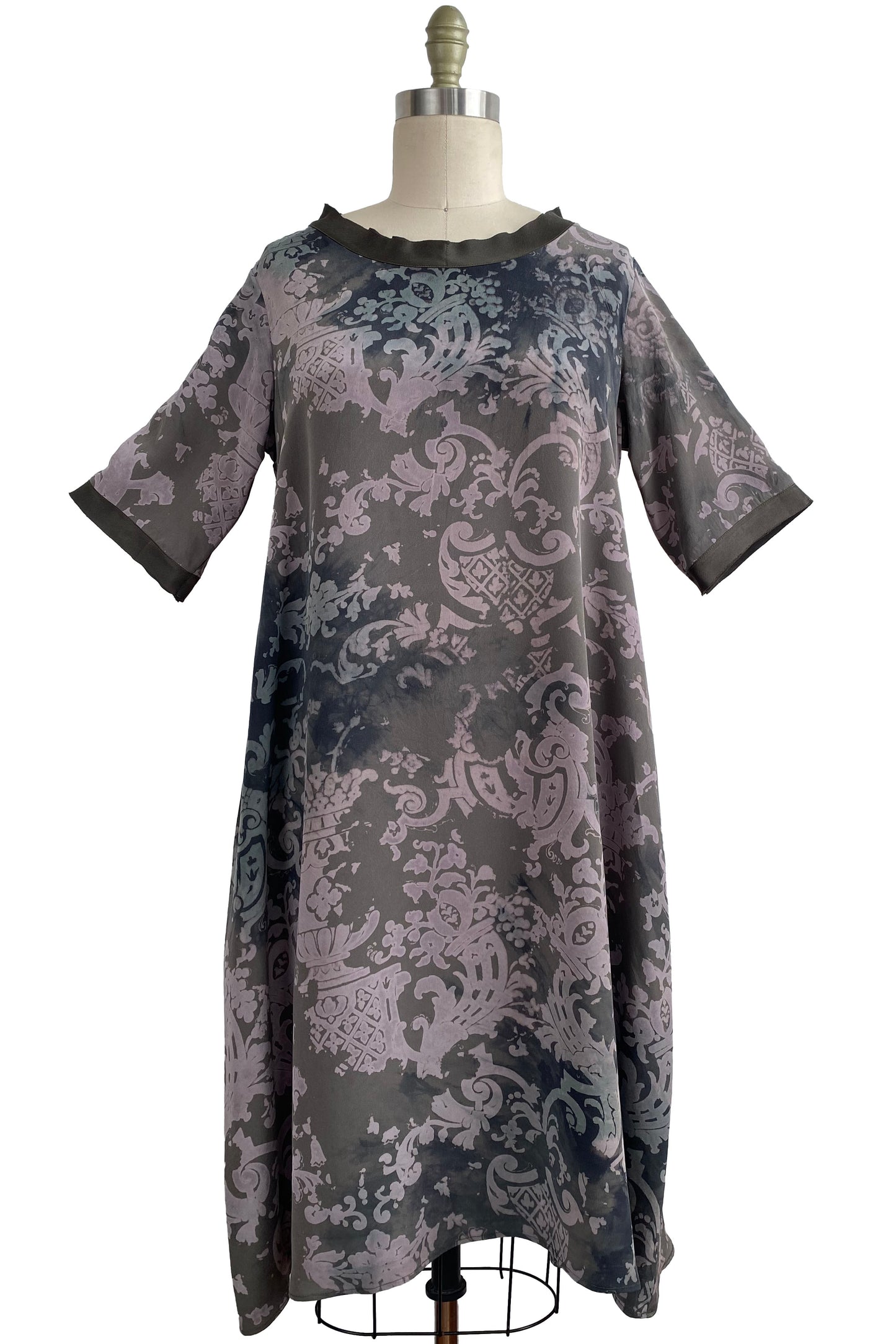 Jazzyfest Dress | Silk Georgette | Wallpaper Print | Brown & Natural | Small