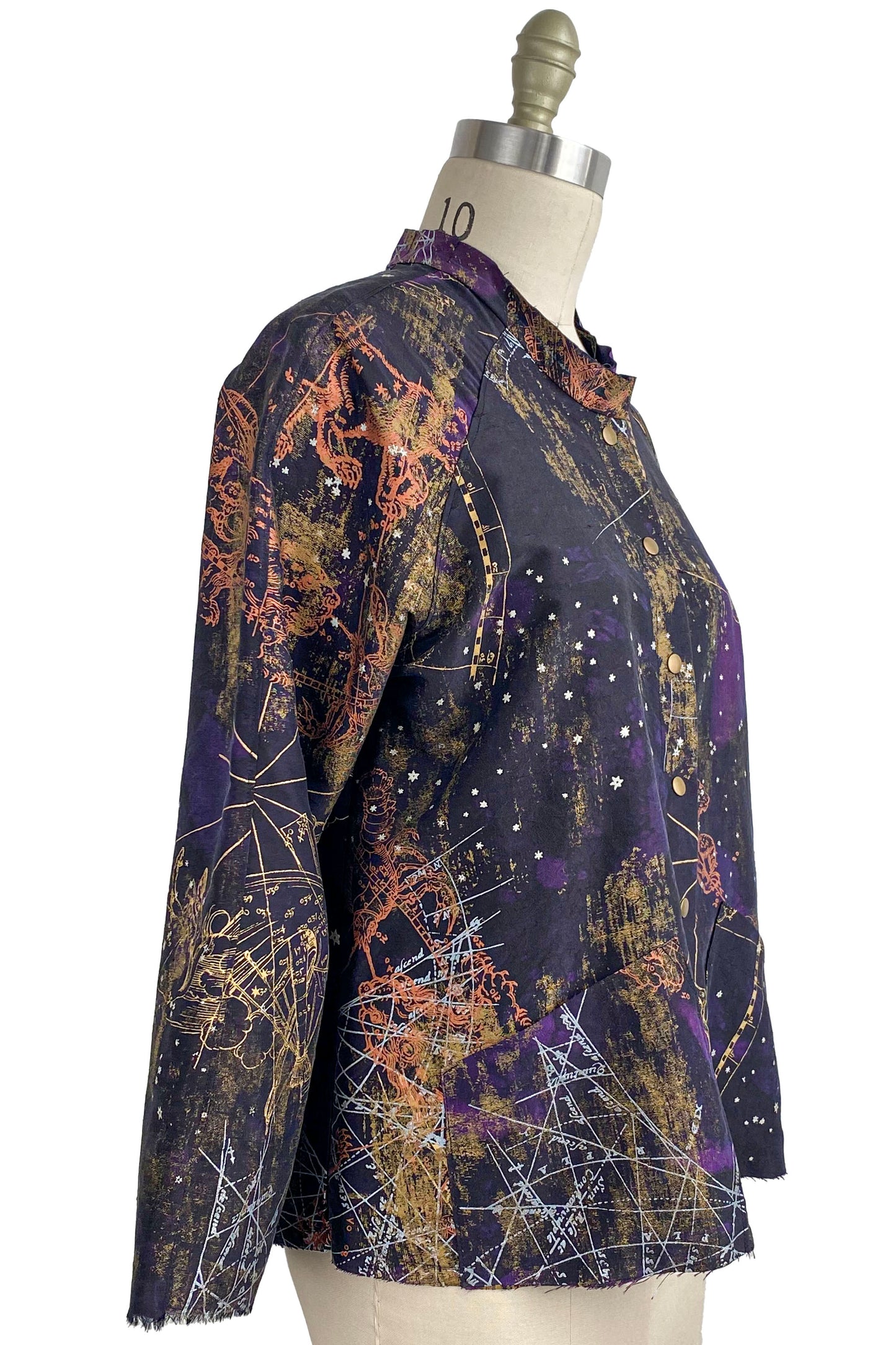 Ariel Jacket w/ Celestial Print - Black & Purple - Small