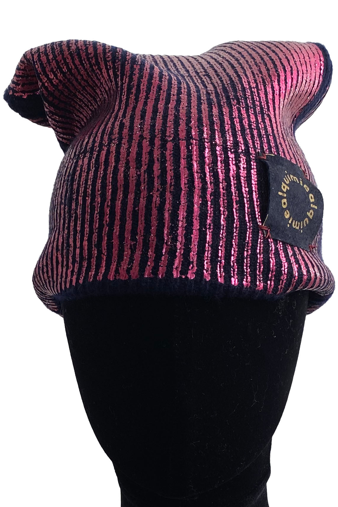 KB x Alquimie Studio Cashmere Beanie w/ Foil Print - Navy & Pink