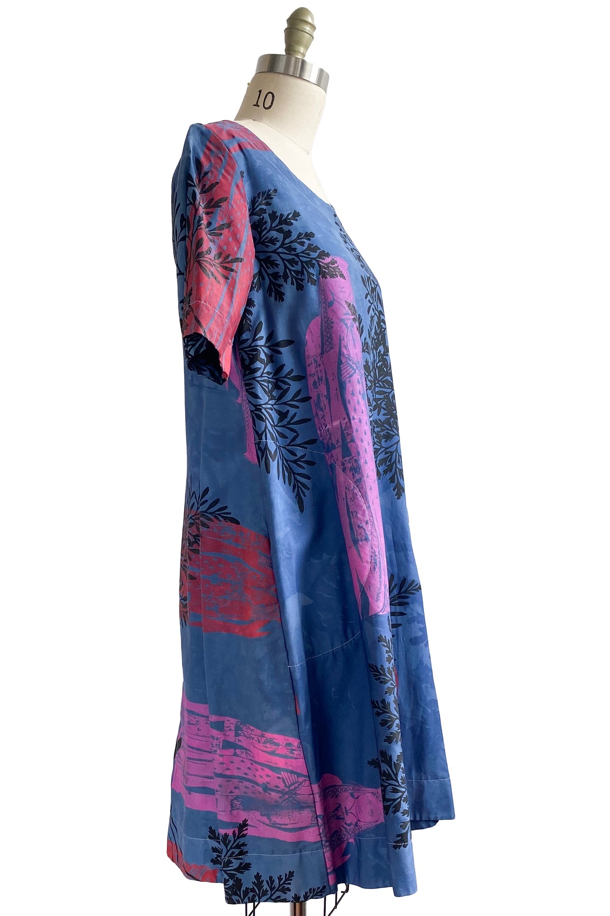 Jazzy Fest Dress | Cotton | Fern & Saints Print | Indigo | Small