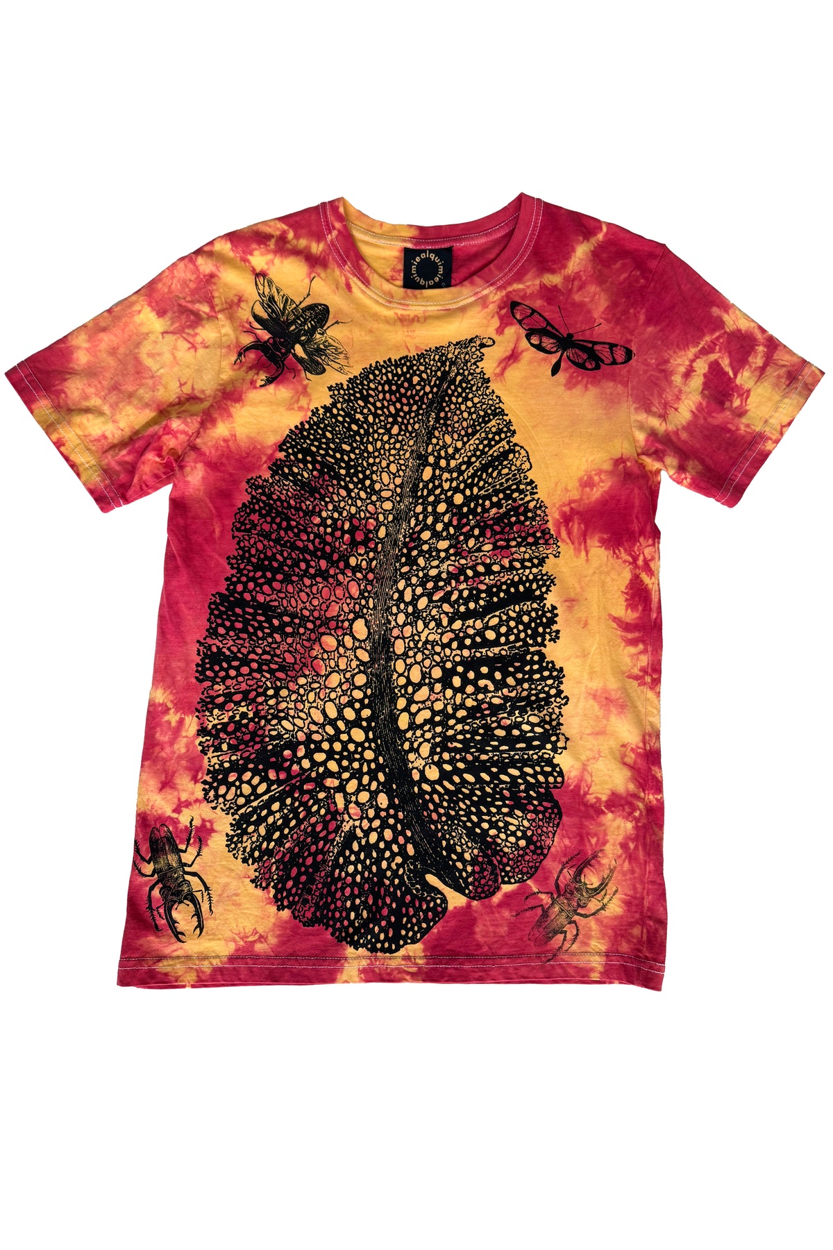 KB x Alquimie Studio T-Shirt | Organic Cotton | Big Leaf Print | Red & Yellow | Small
