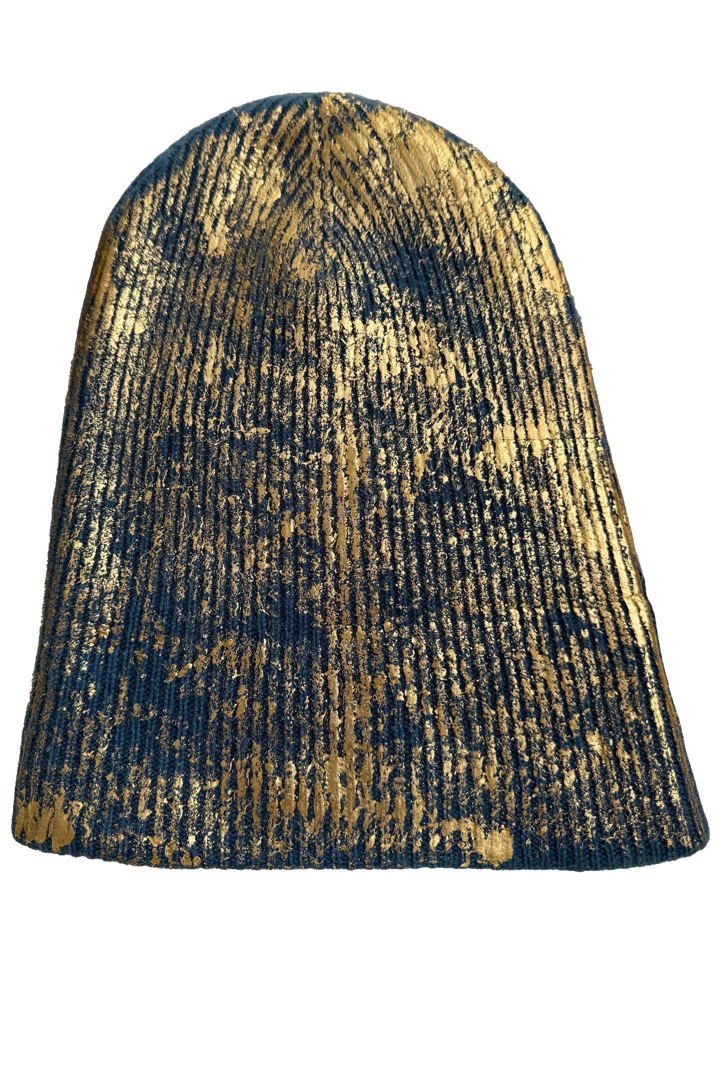 KB x Alquimie Studio Cashmere Beanie w/ Foil Print - Blue & Gold