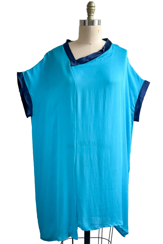 Petra Tunic | Silk Georgette | Turquoise | Large