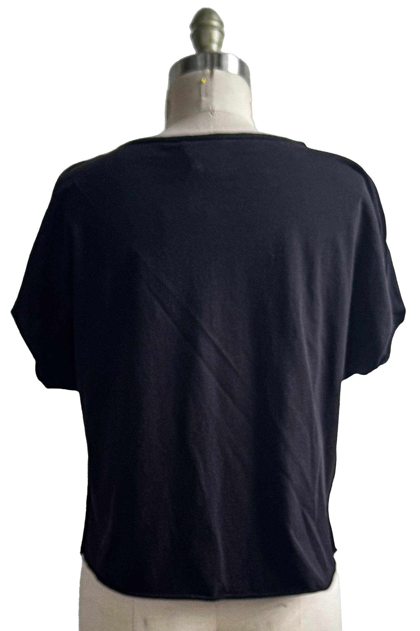 Jen Top | Organic Cotton Jersey | Needle Felted Oyster & Pearls | Black | Medium
