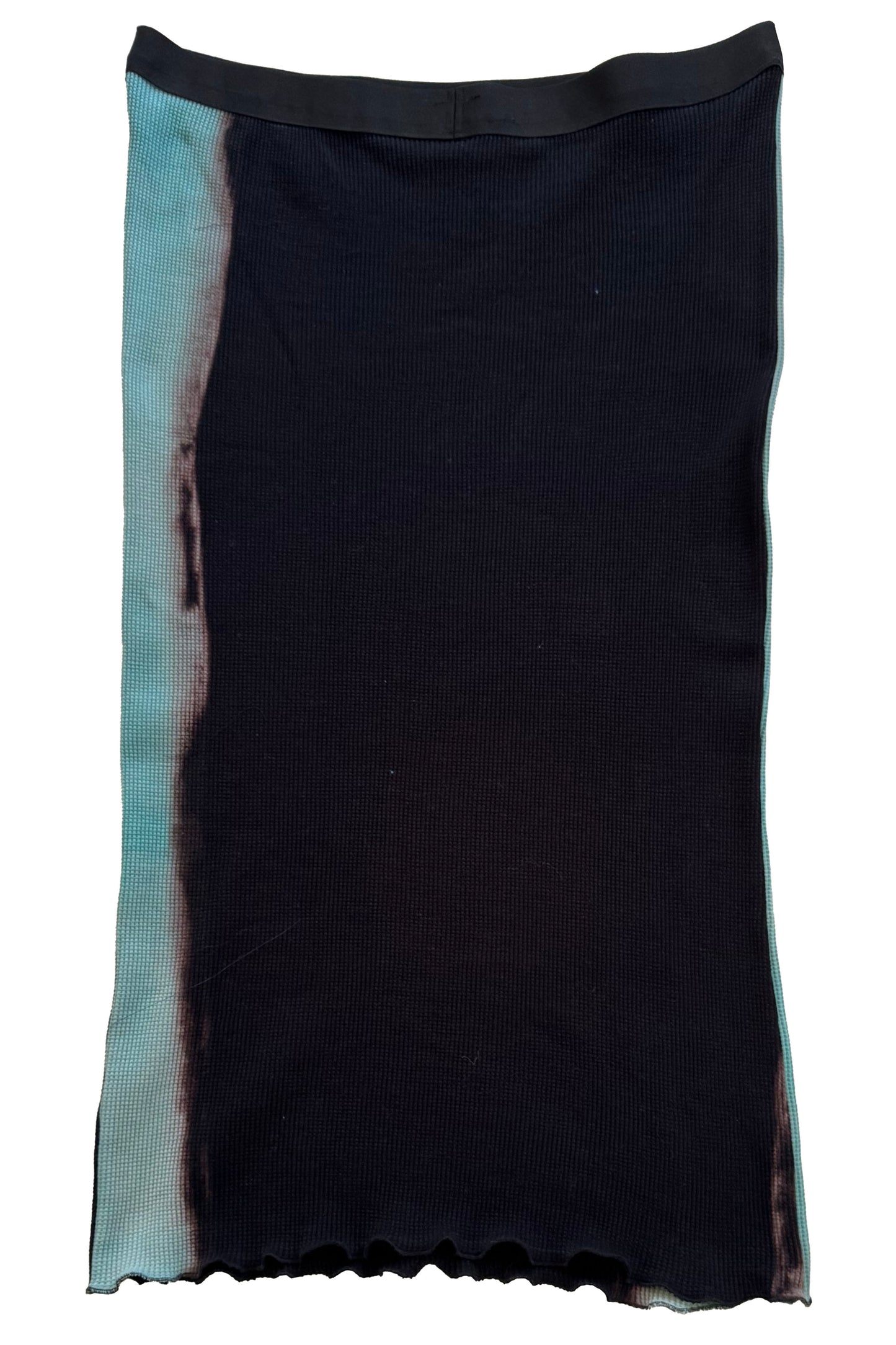 Tube Skirt | Organic Waffle Stretch Cotton | Itajime Dye | Turquoise & Black -| X-Large
