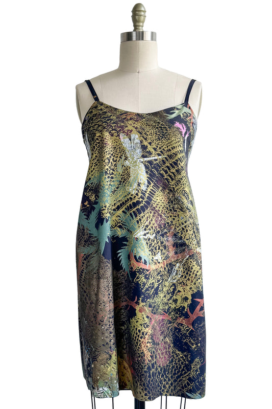 Pigalle Dress Mini | Cotton | Chaos Print | Black, Gold & Green | Small
