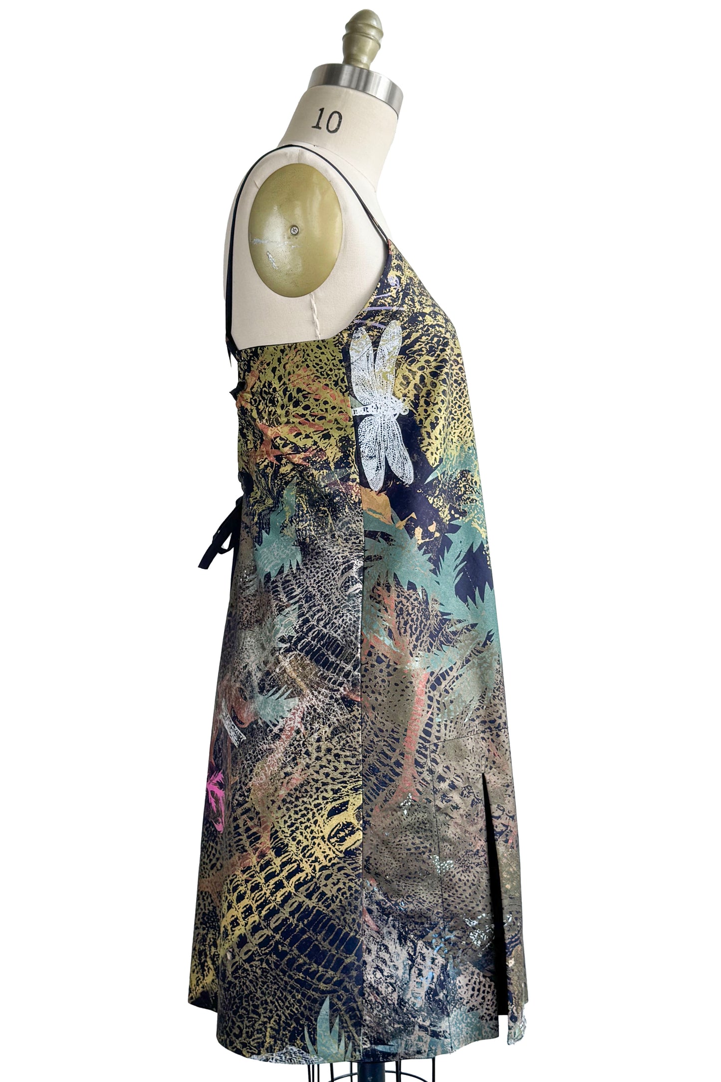 Pigalle Dress Mini | Cotton | Chaos Print | Black, Gold & Green | Small