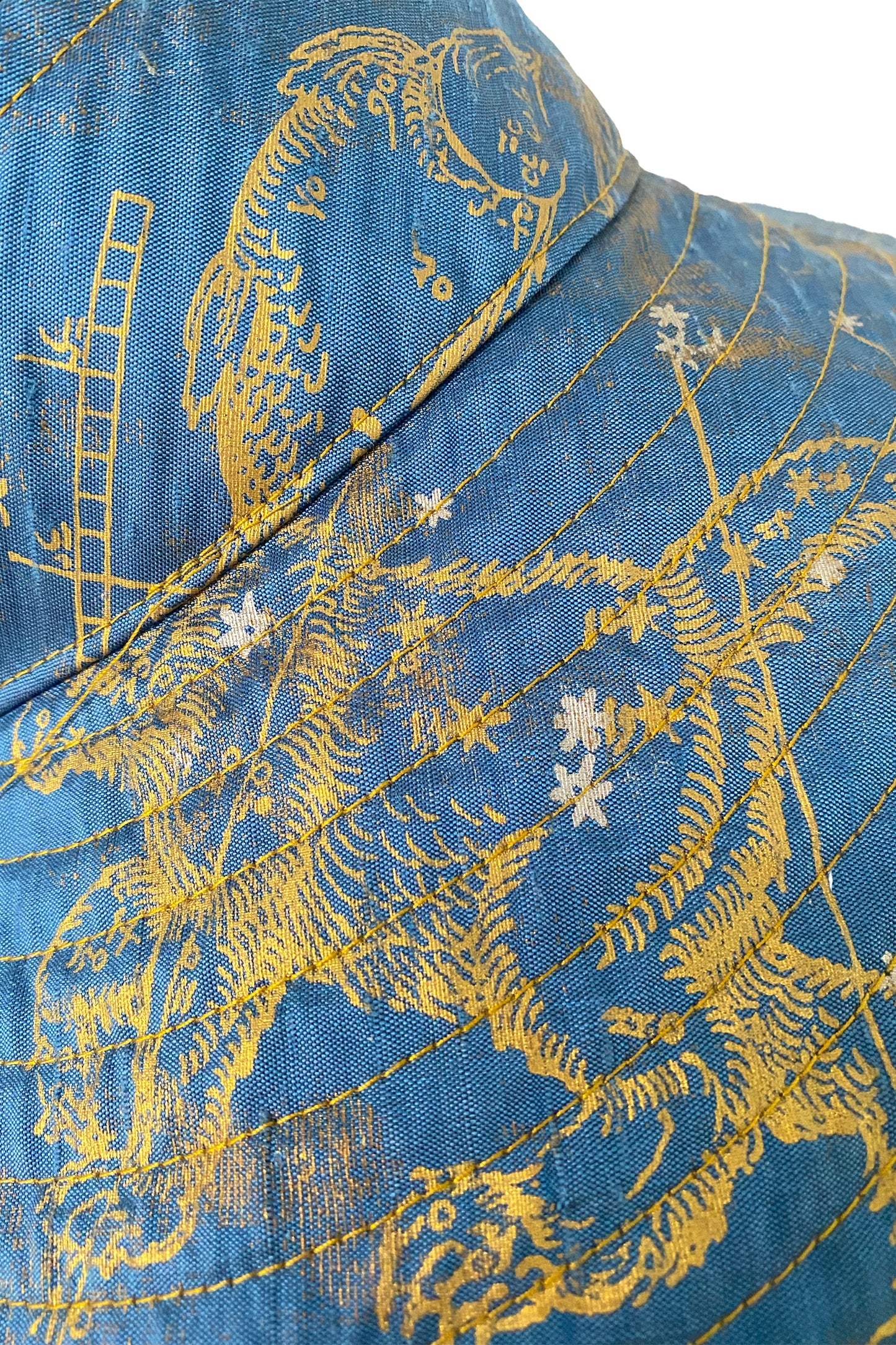 Rimini Visor | Silk Taffeta | Celestial Print | Blue & Gold
