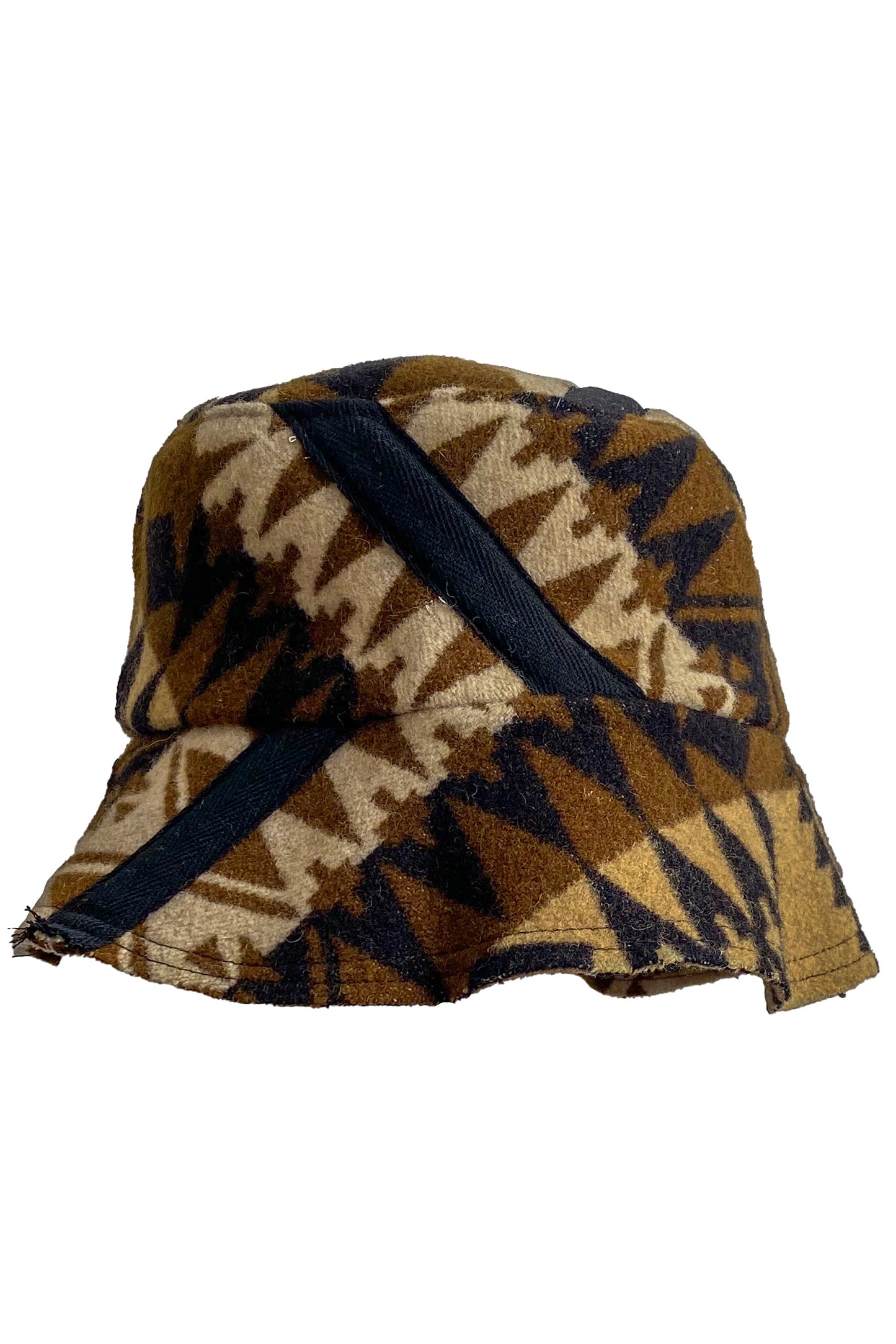 Bucket Hat from Blanket Wool - Black, Brown, and Sand #10 - Medium