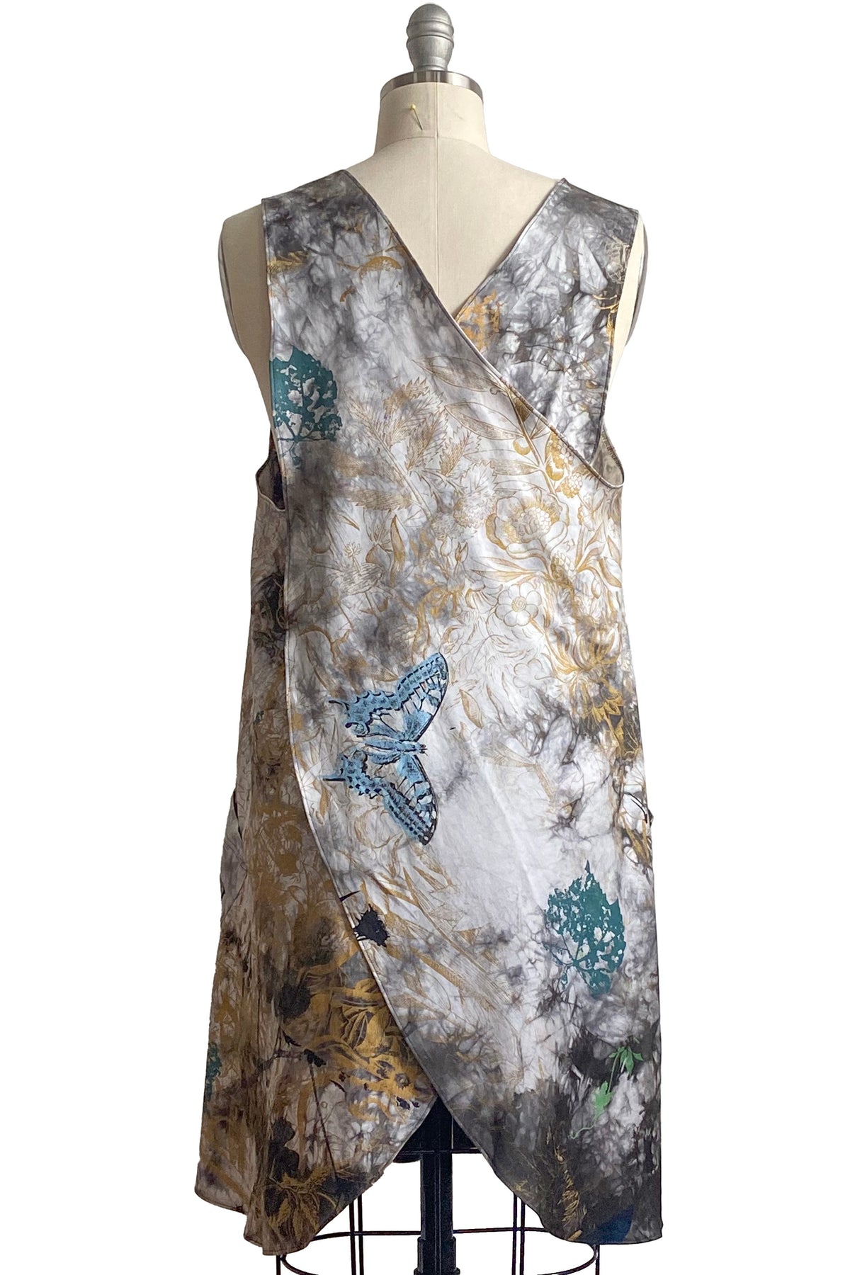 Apron Dress | Cotton | Chaos Print - Grey