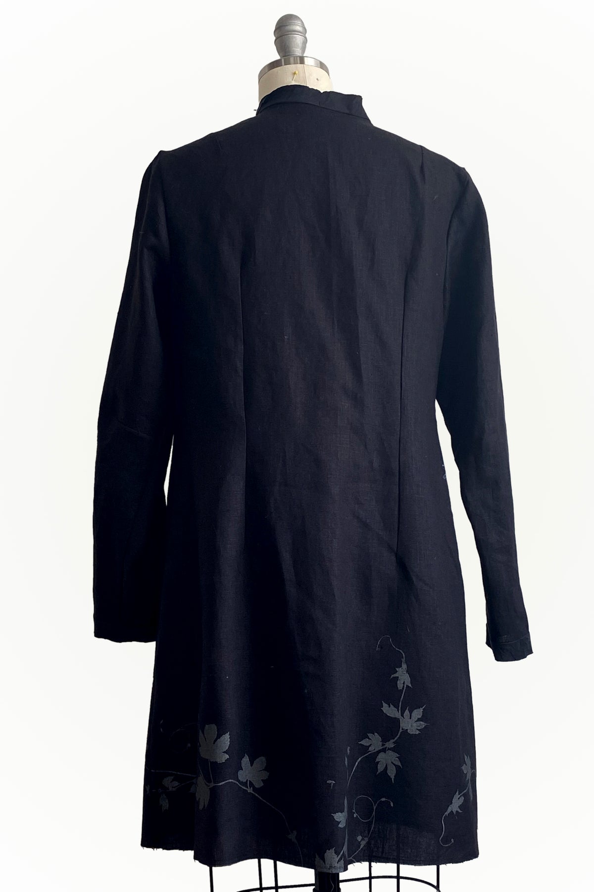Hampton Coat | Linen | Vines Print | Black | Small